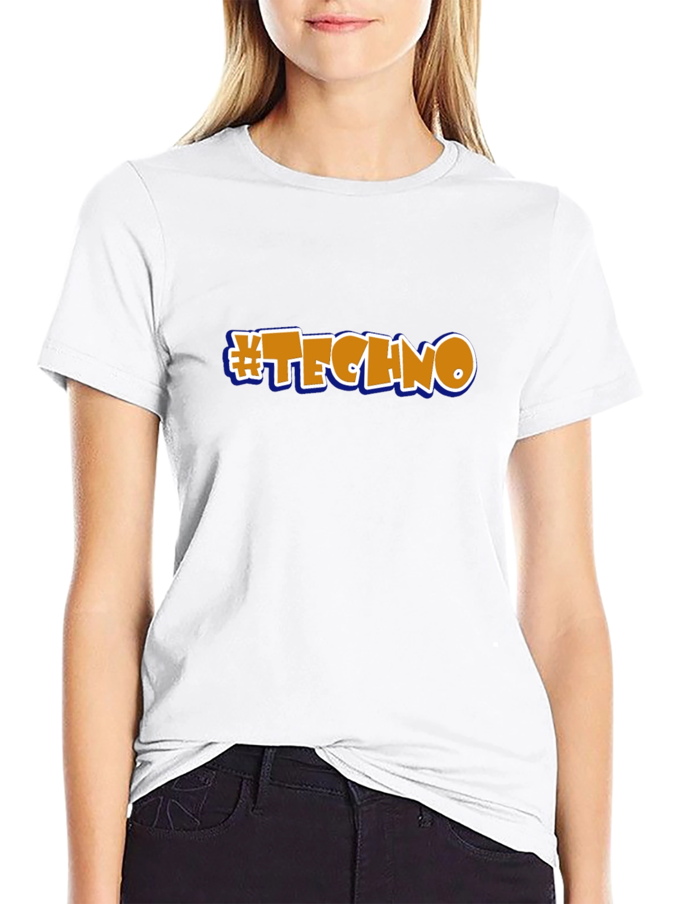 Techno Graphic T-Shirt - Black Crew Neck Tee