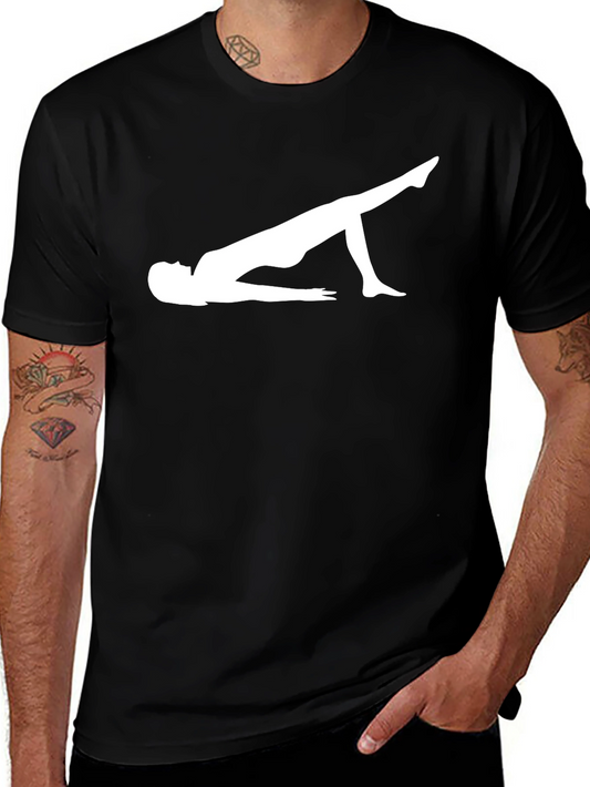 Pilates Pose Black T-Shirt - Unisex