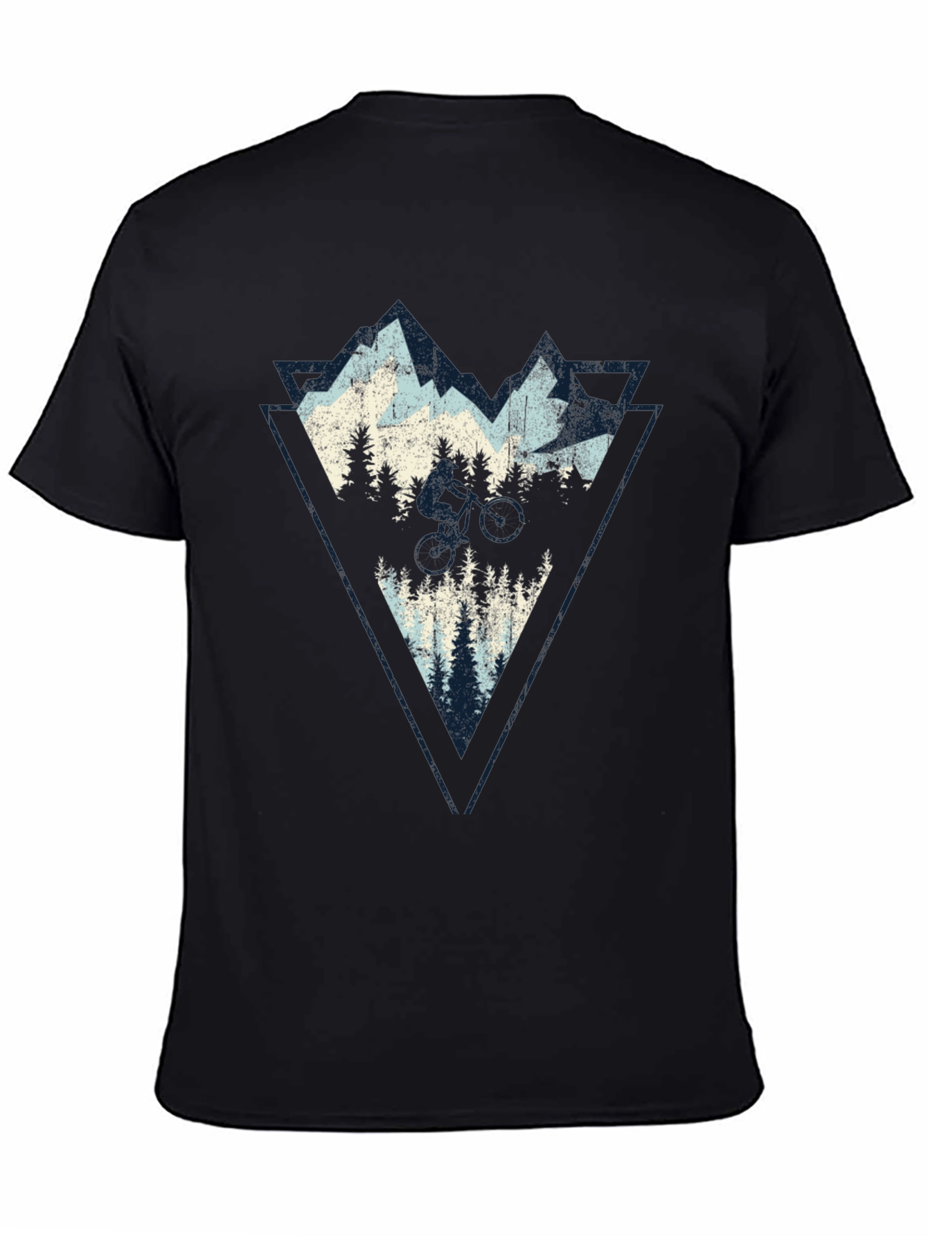 Mountain Biker Triangle Graphic T-Shirt