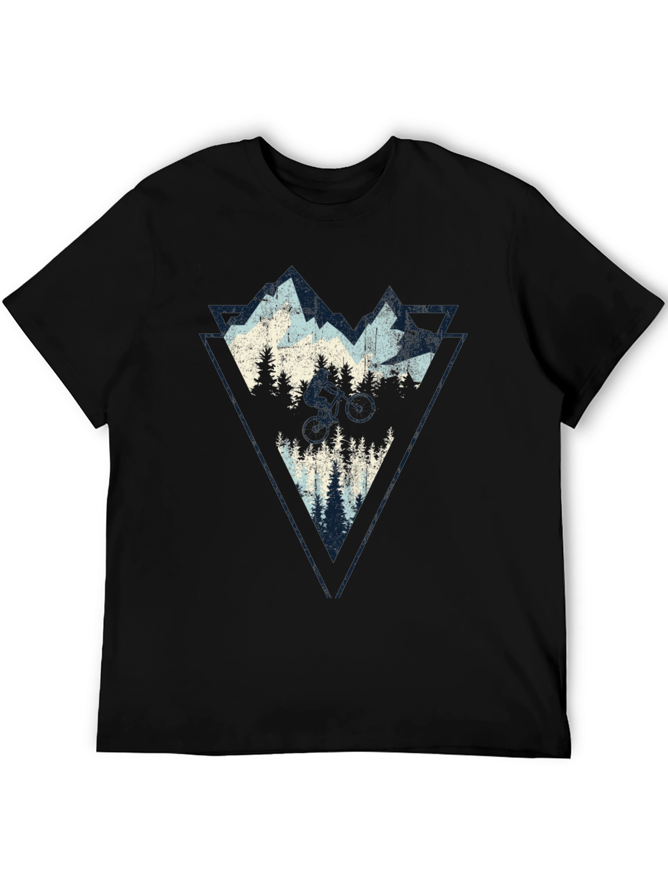 Mountain Biker Triangle Graphic T-Shirt