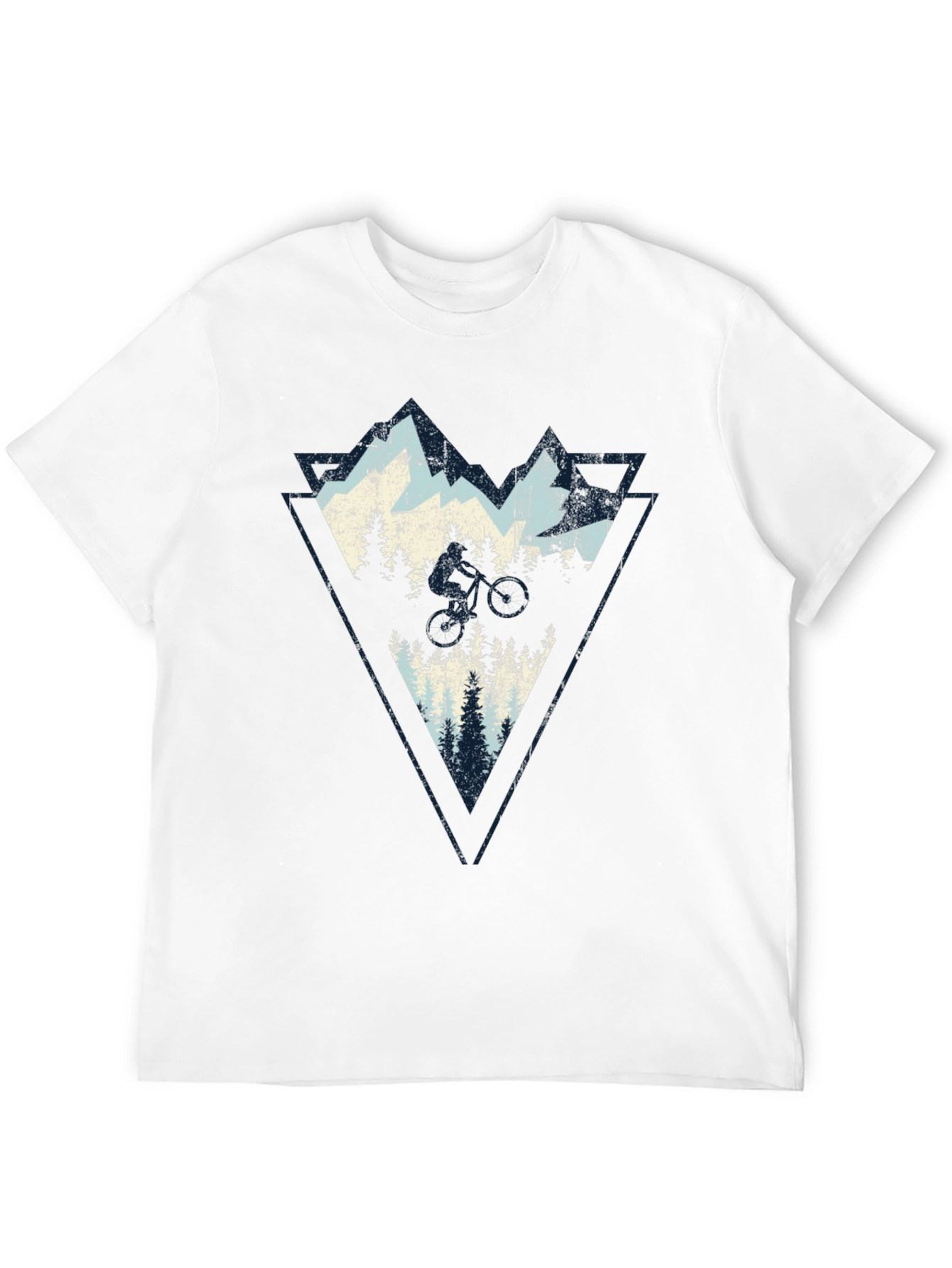Mountain Biker Triangle Graphic T-Shirt