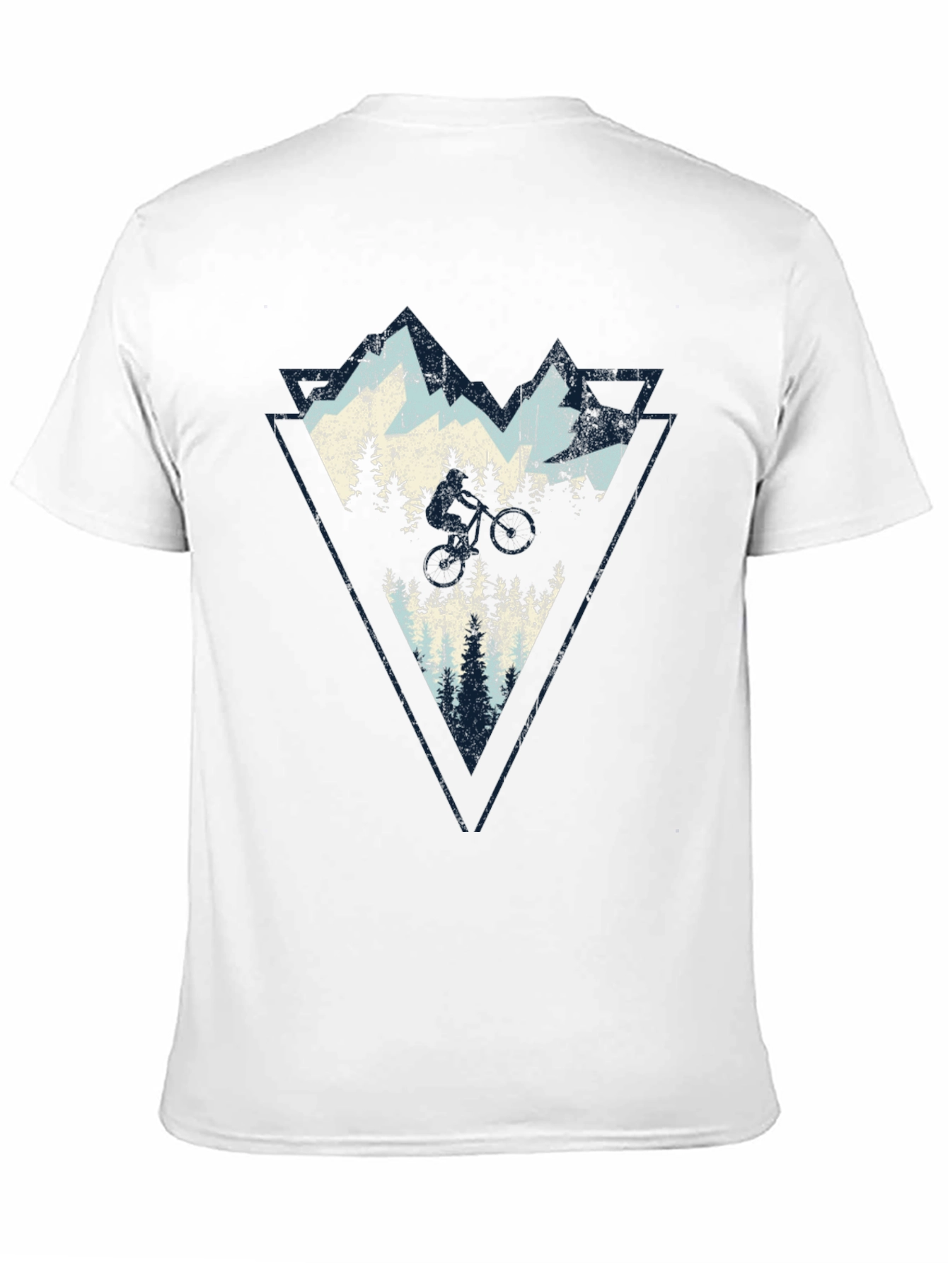 Mountain Biker Triangle Graphic T-Shirt