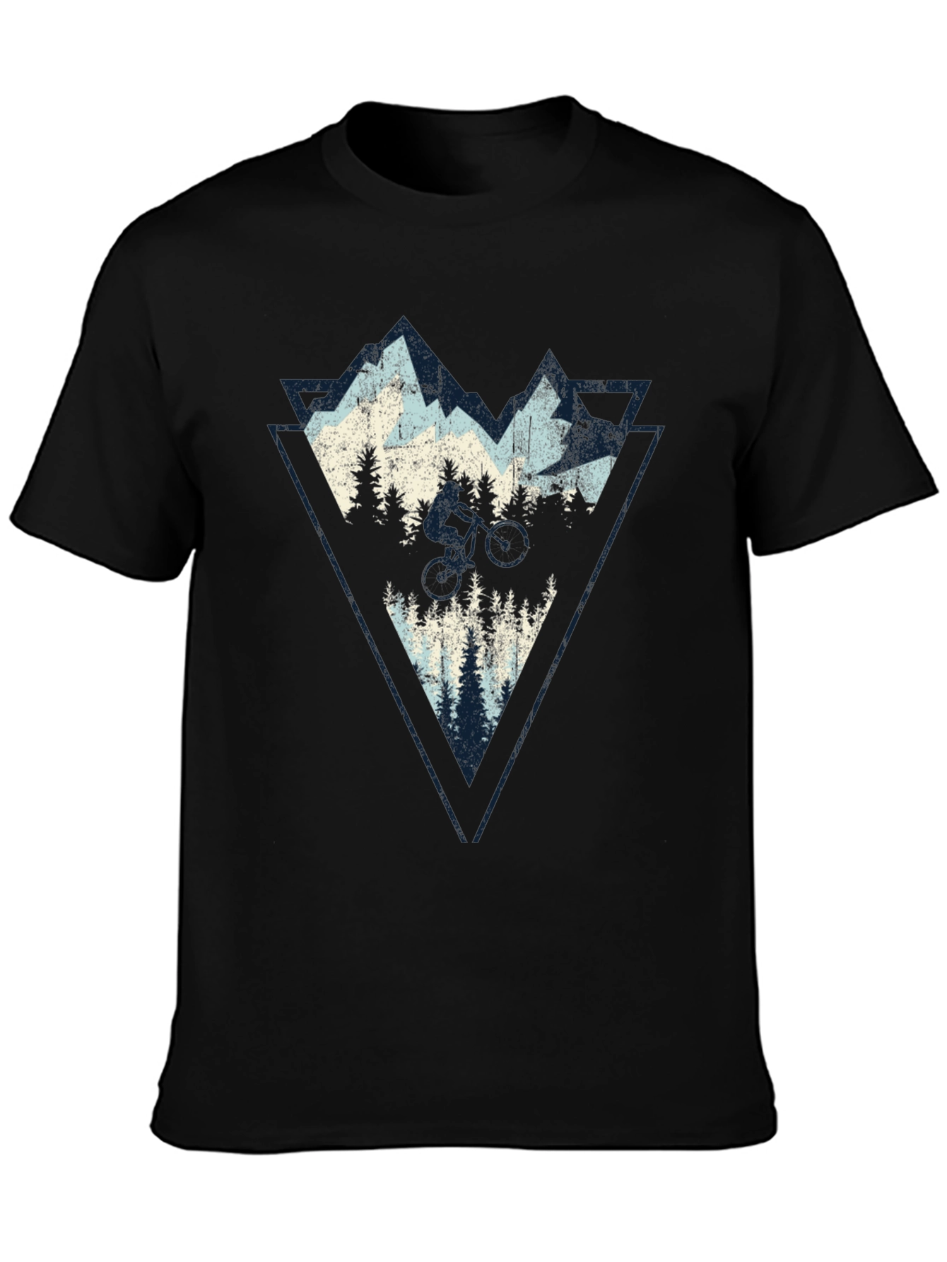 Mountain Biker Triangle Graphic T-Shirt