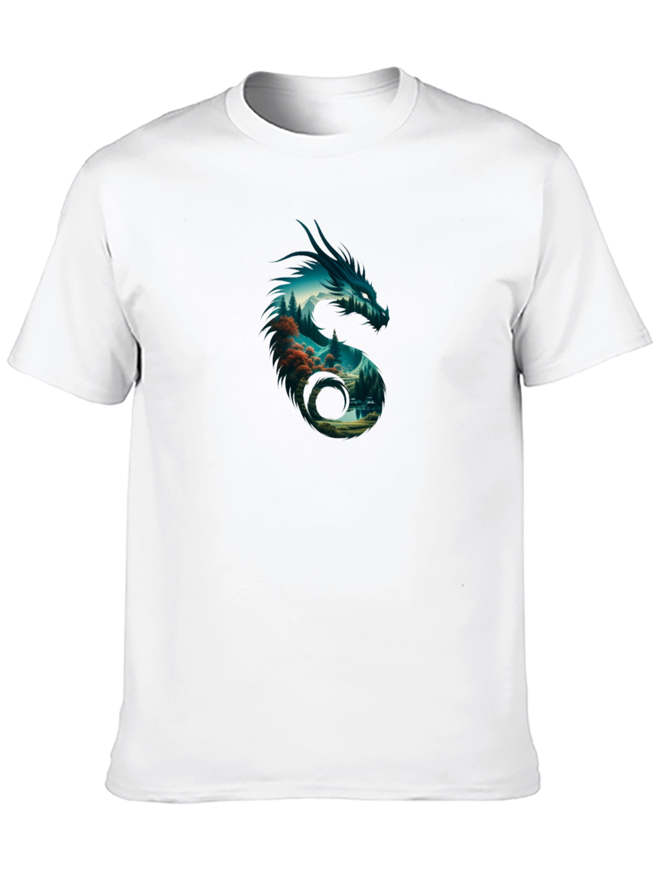 Dragon Landscape Black T-Shirt