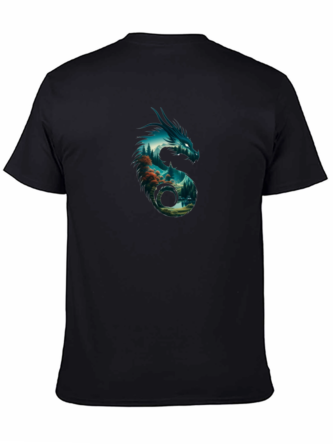 Dragon Landscape Black T-Shirt