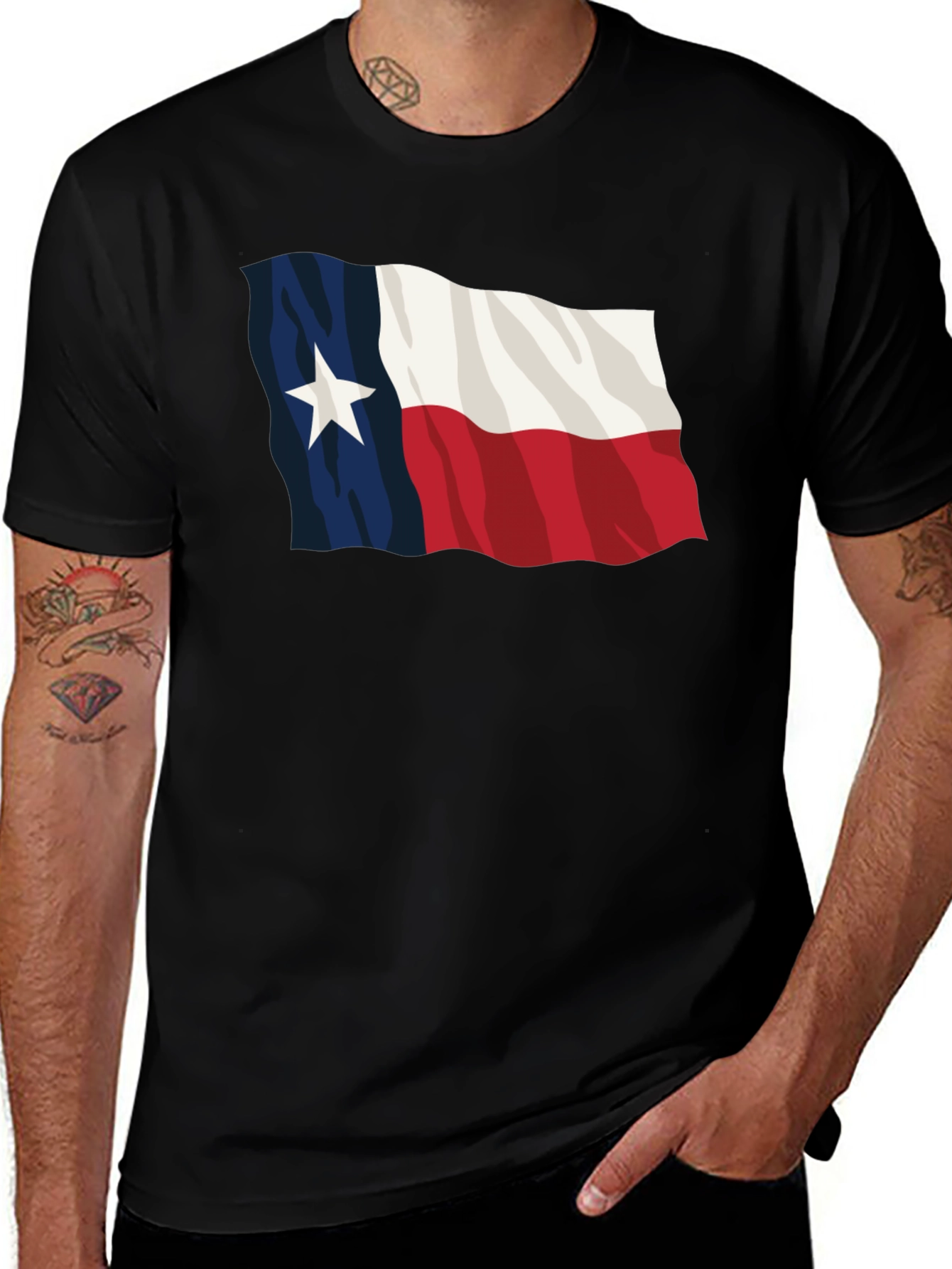 Texas Flag Black T-Shirt