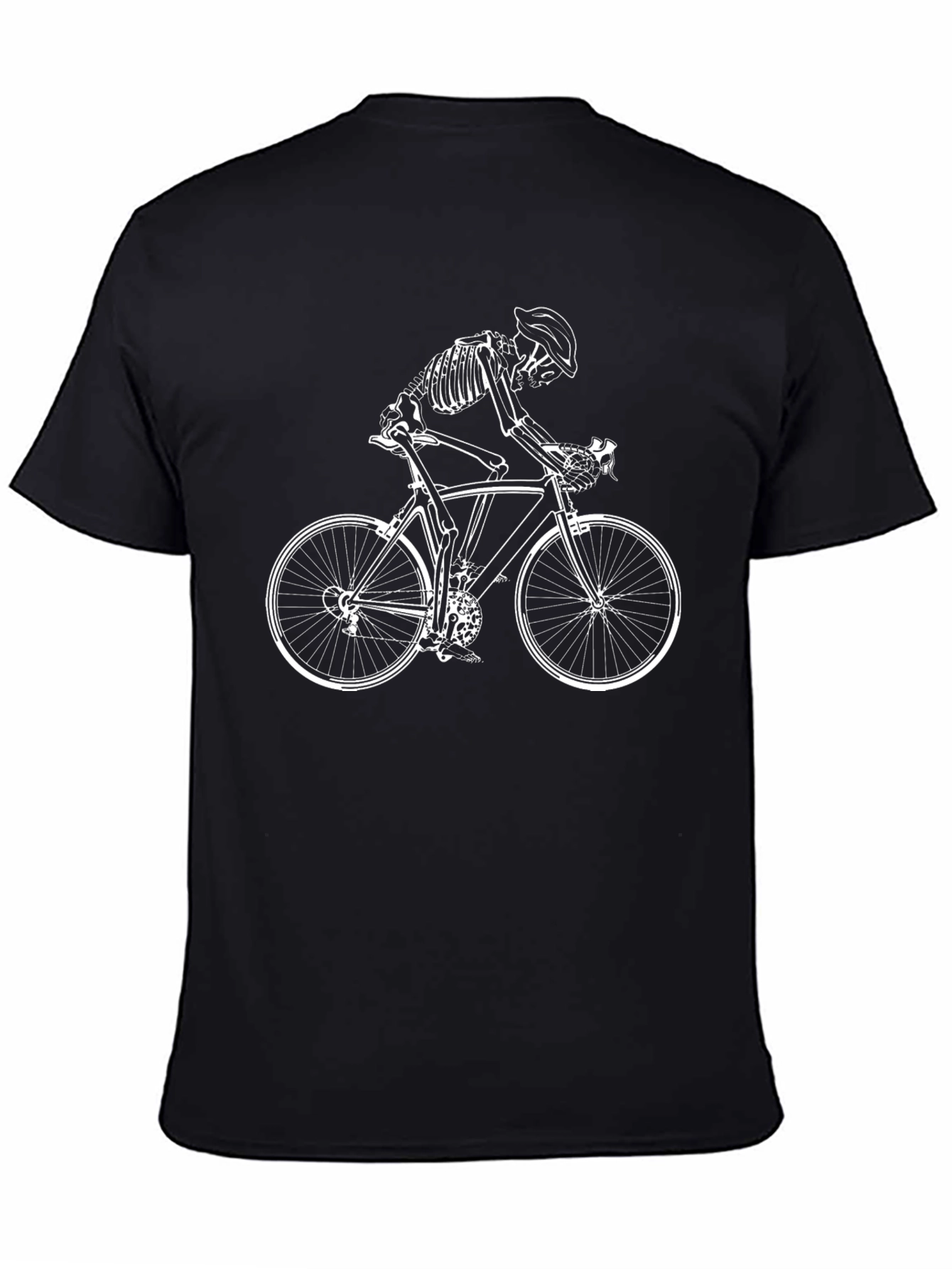 Skeleton Cyclist Graphic Tee - Black