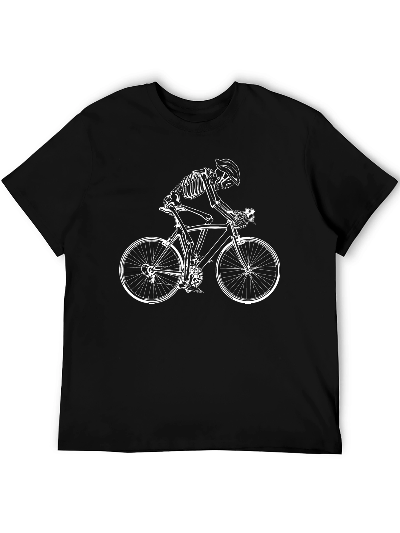 Skeleton Cyclist Graphic Tee - Black