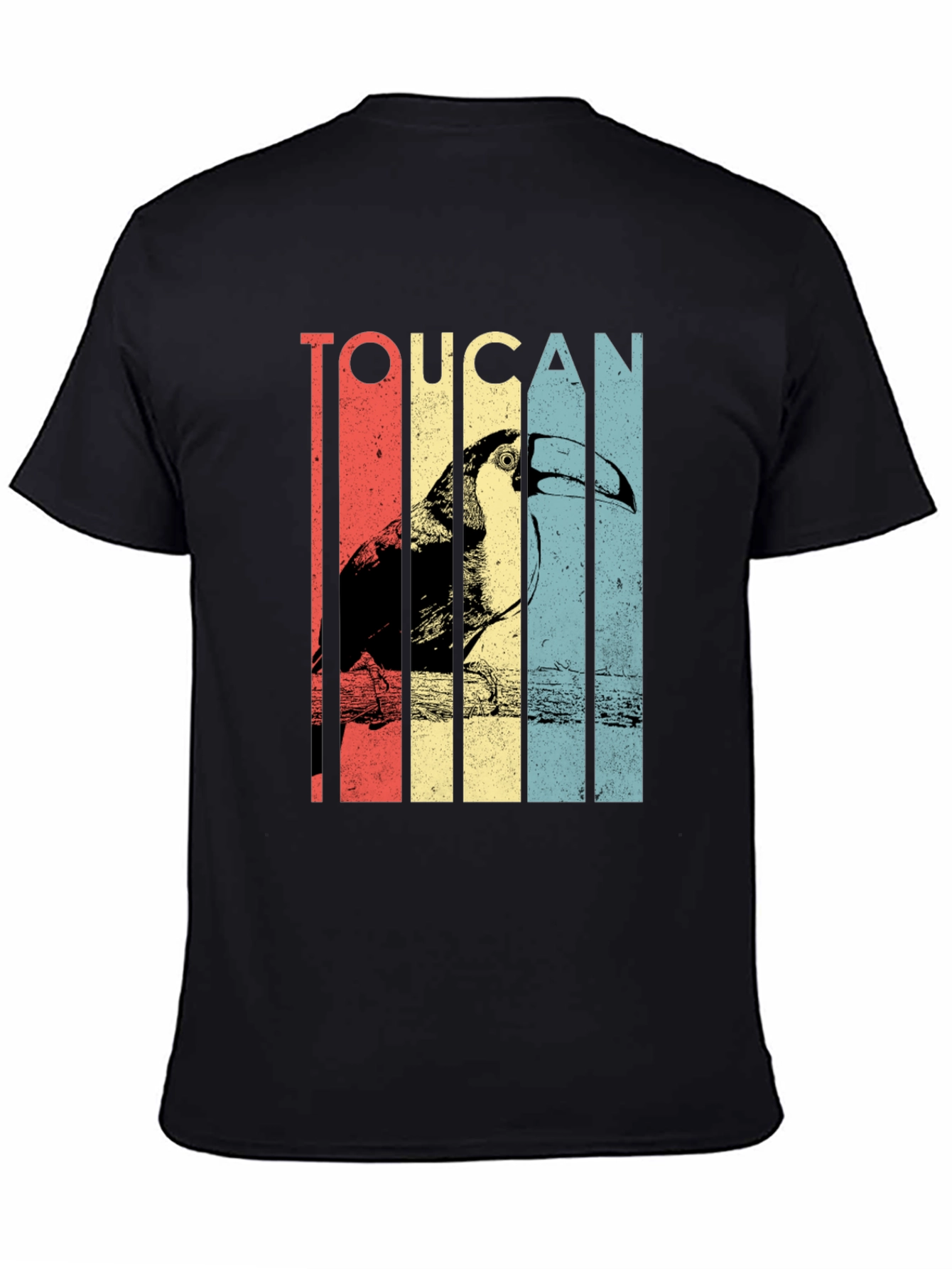 Toucan Graphic Tee - Retro Style Black T-Shirt