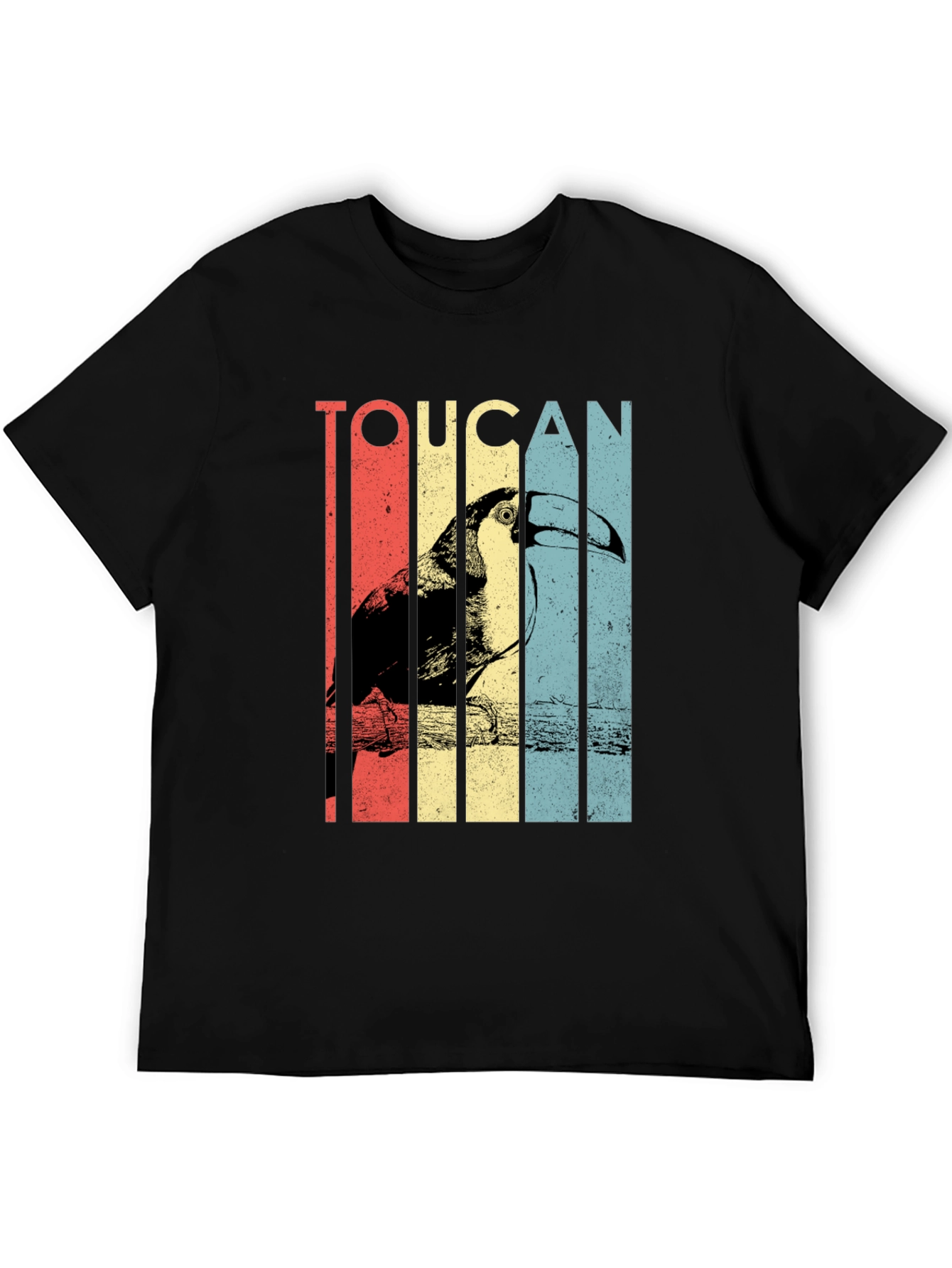 Toucan Graphic Tee - Retro Style Black T-Shirt