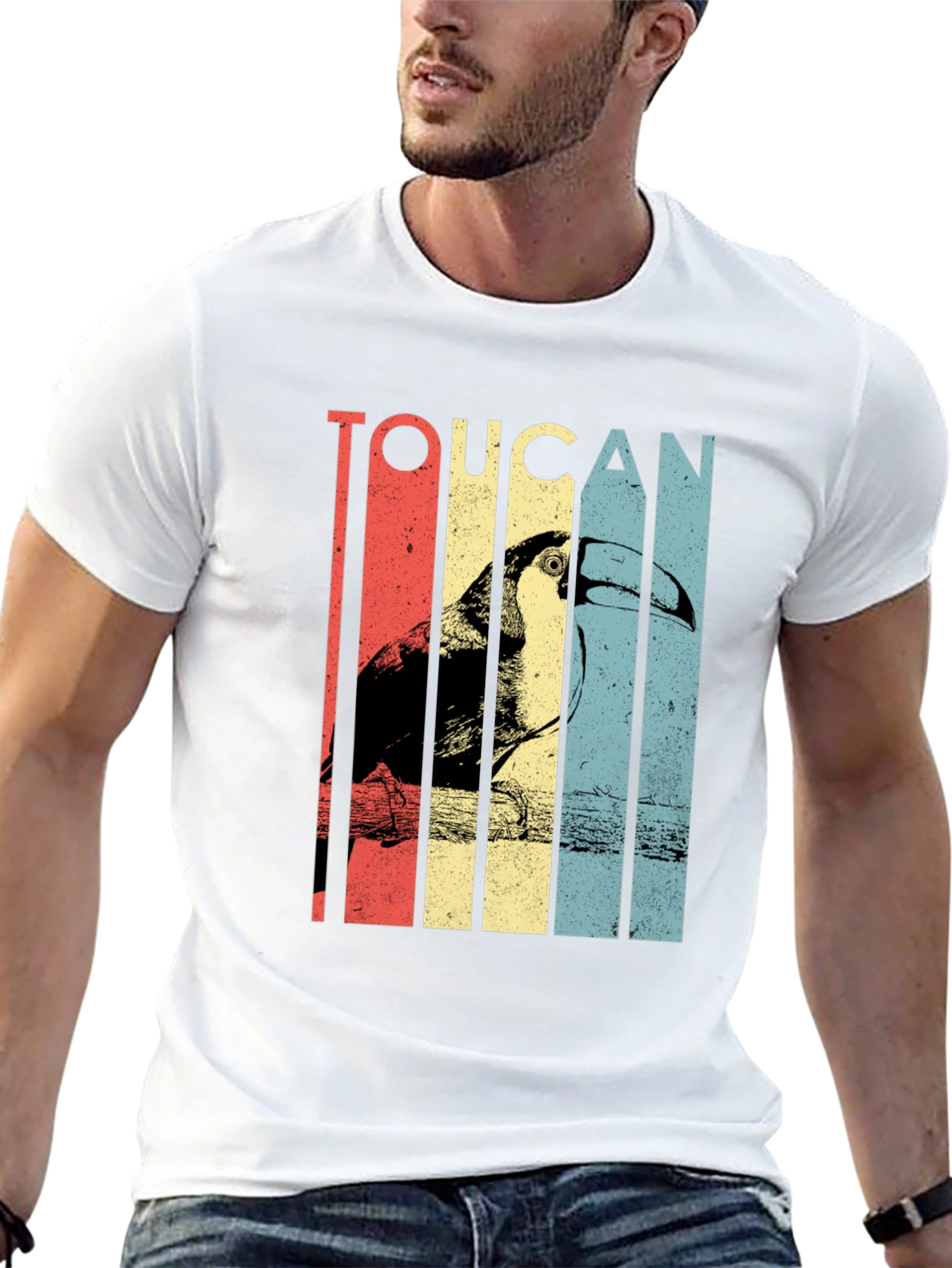 Toucan Graphic Tee - Retro Style Black T-Shirt
