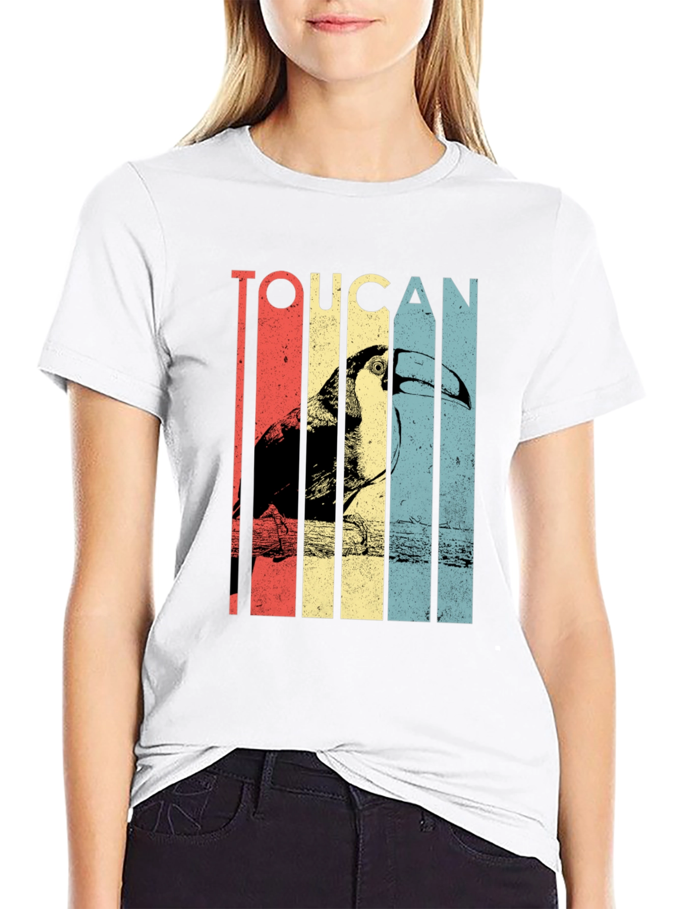 Toucan Graphic Tee - Retro Style Black T-Shirt