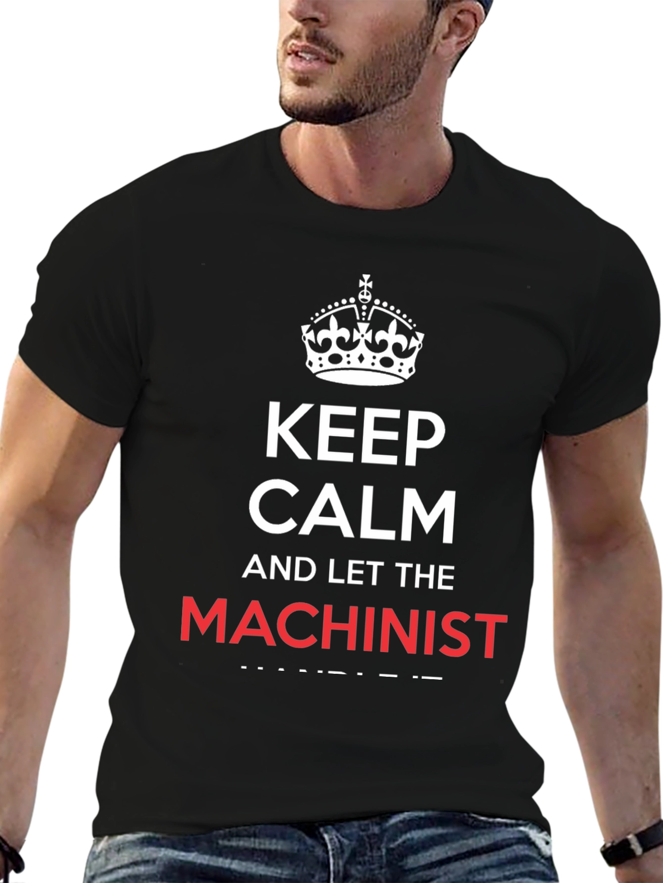 Keep Calm Machinist T-Shirt - Black Cotton Tee