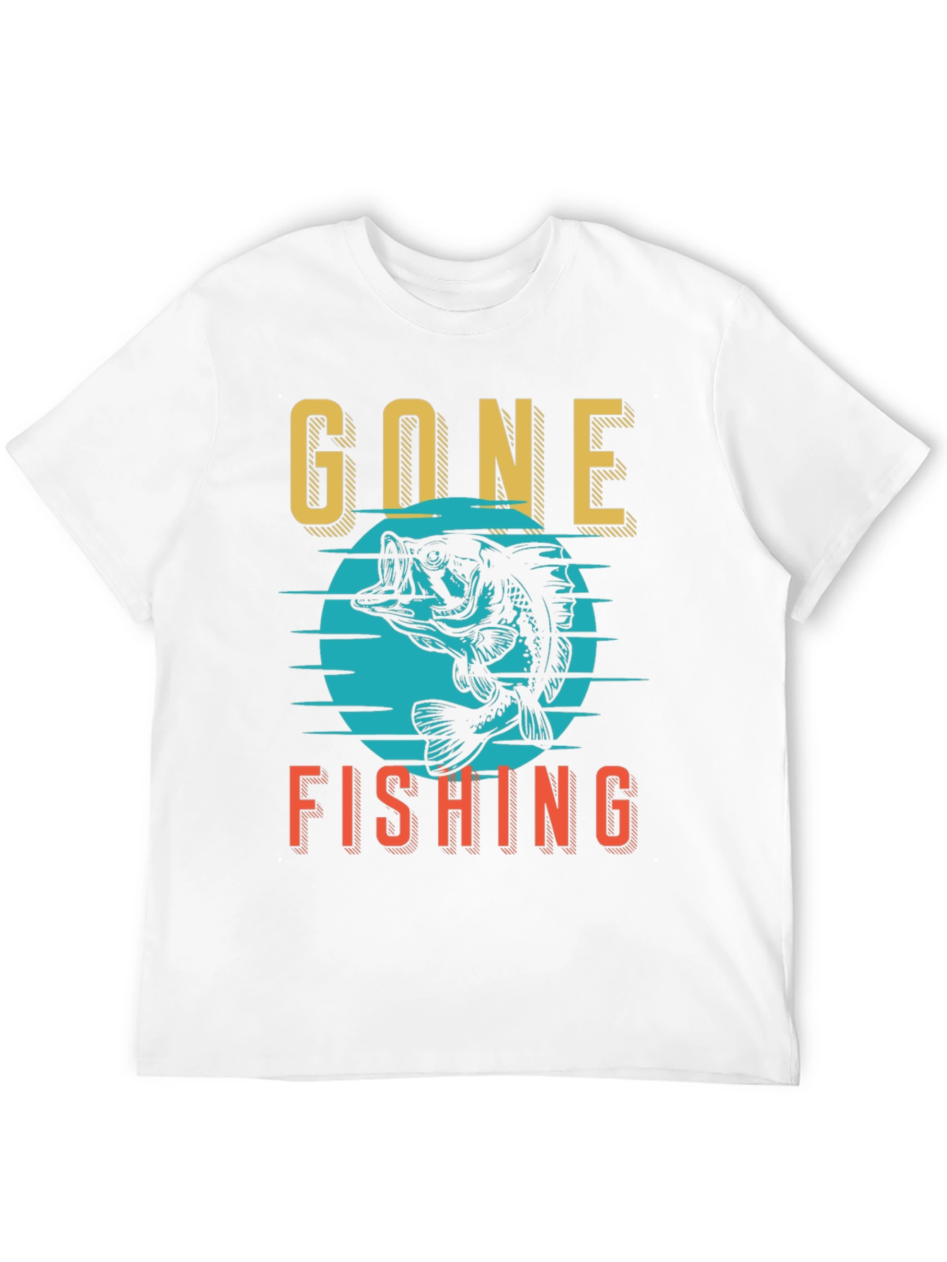 Gone Fishing Graphic Tee - Black Cotton Shirt