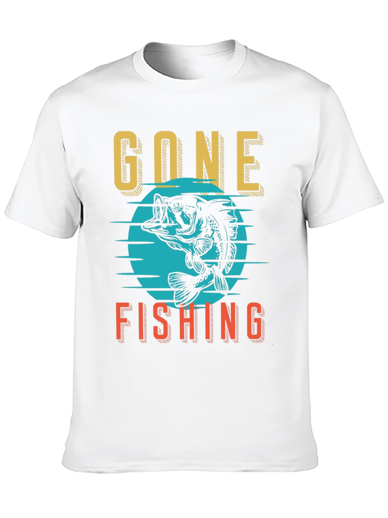 Gone Fishing Graphic Tee - Black Cotton Shirt