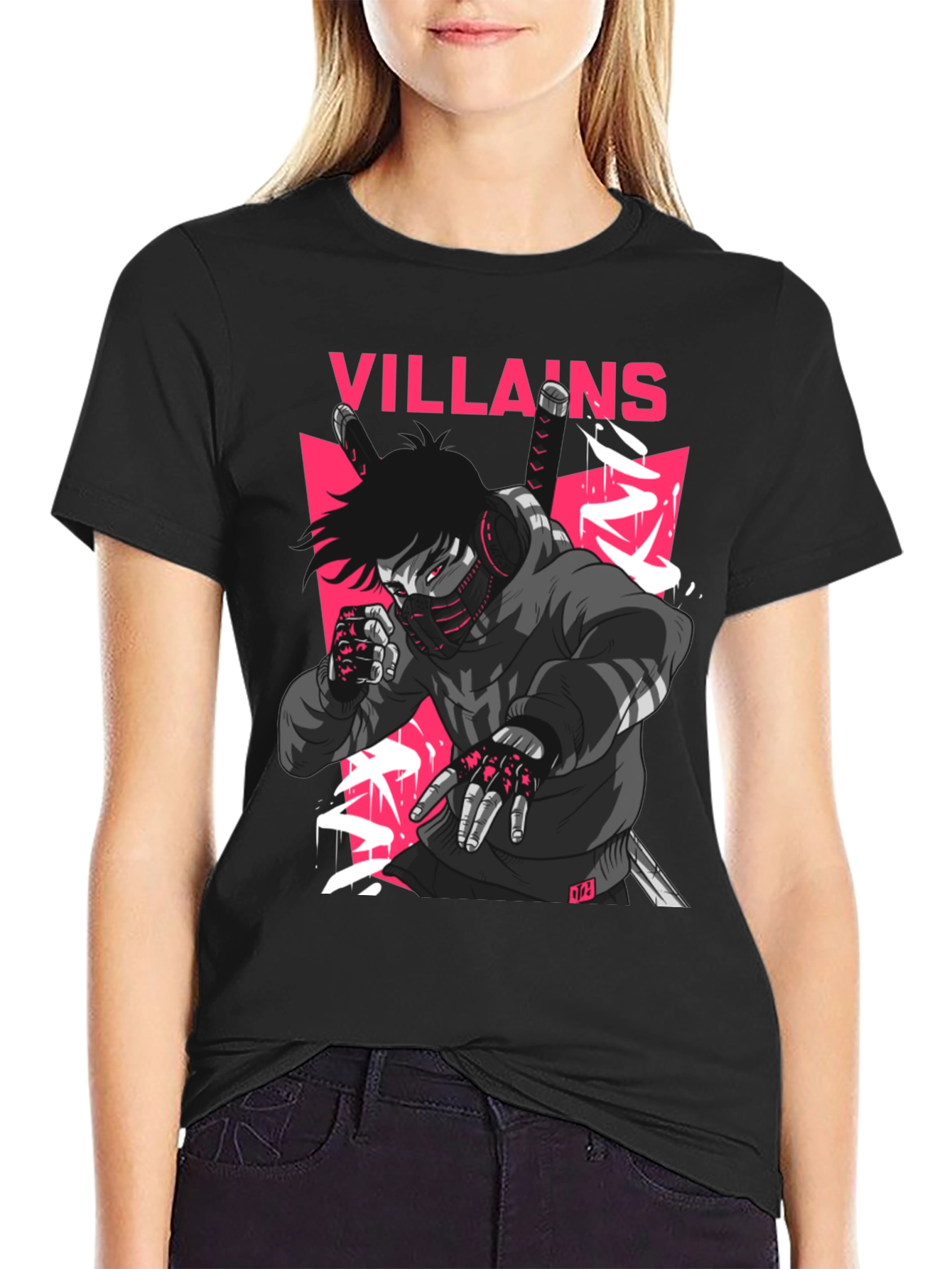 Villains Graphic Print Black T-Shirt