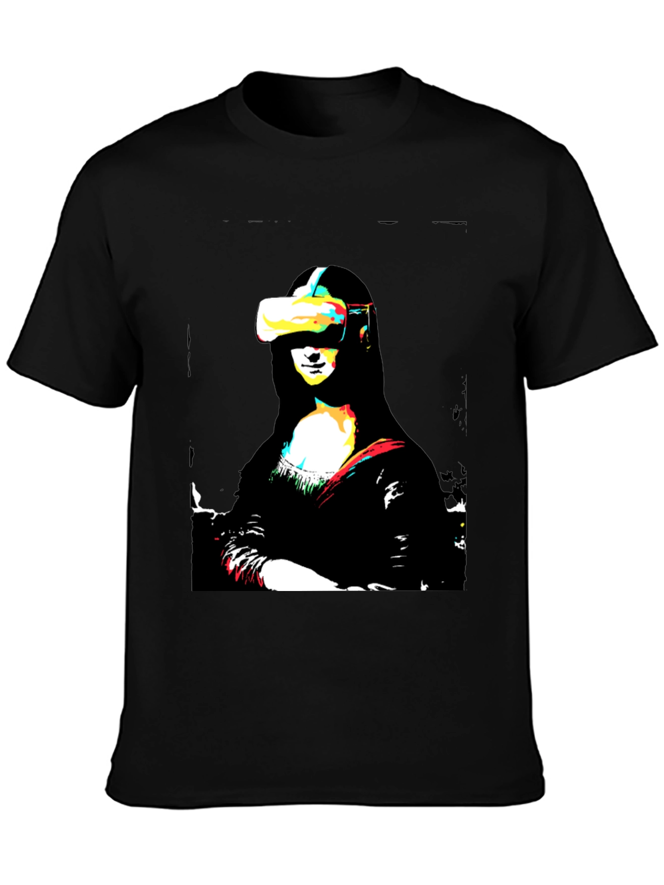 VR Mona Lisa Black T-Shirt