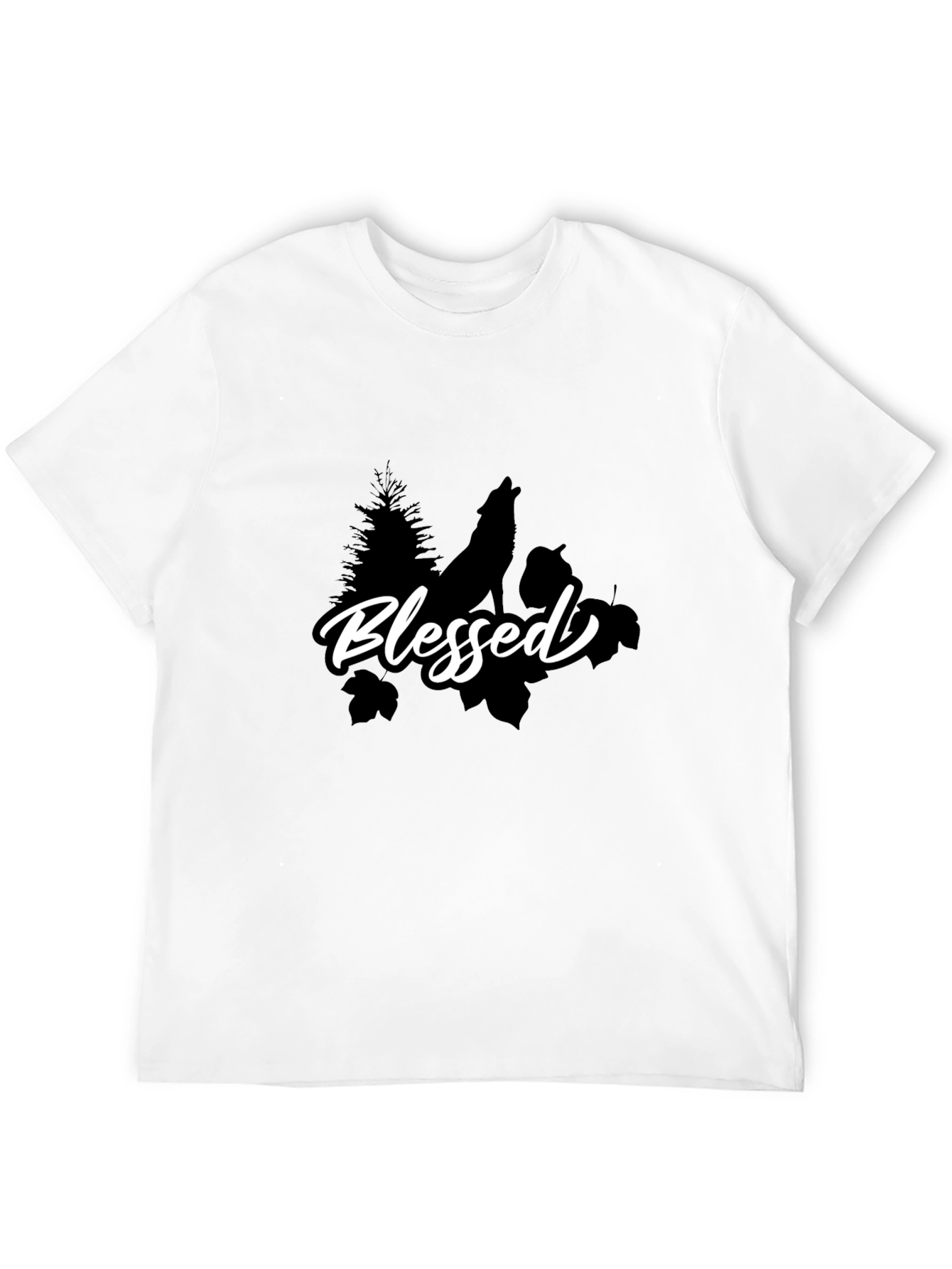 Blessed Wolf Graphic T-Shirt - Black