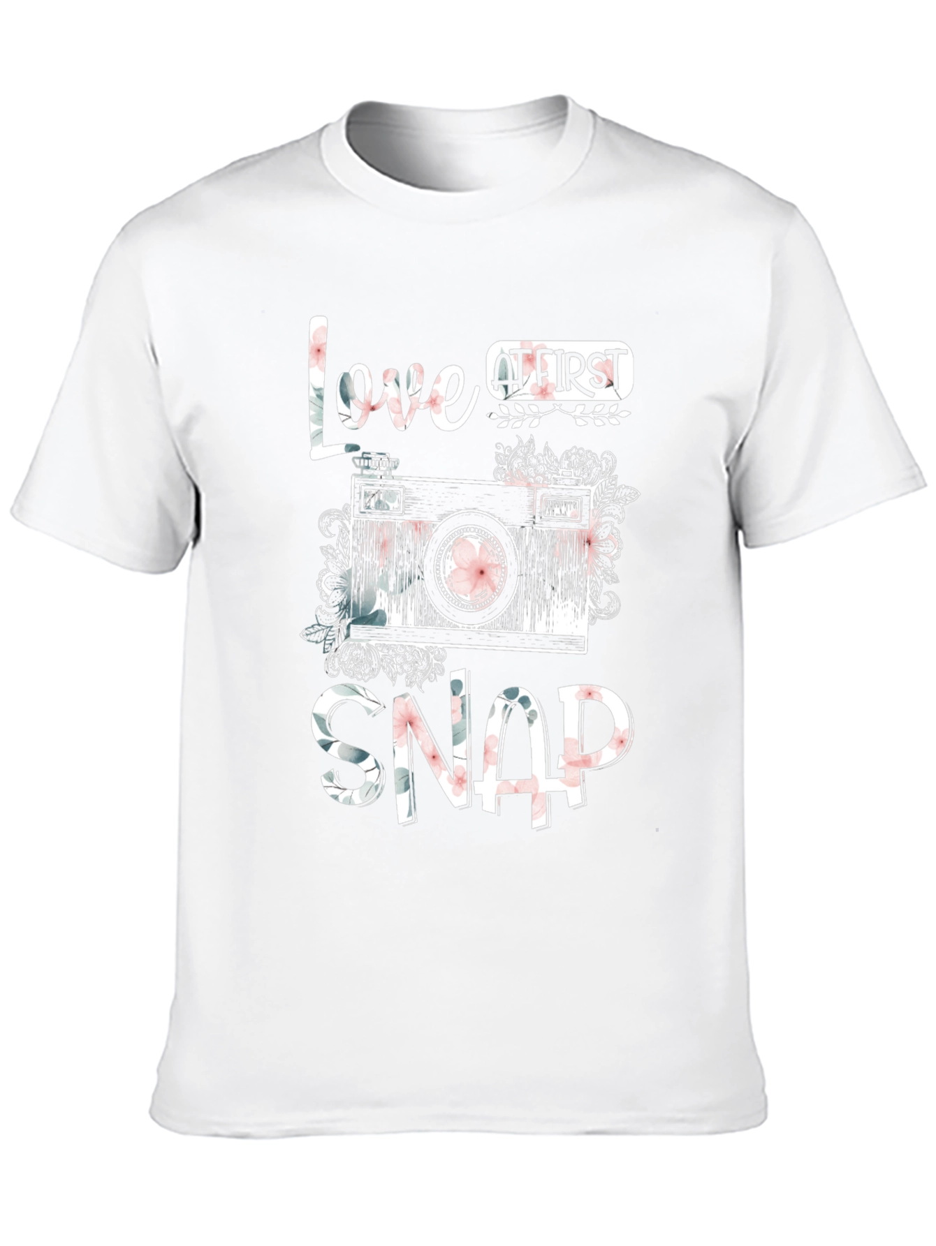 Love At First Snap Floral Camera T-Shirt