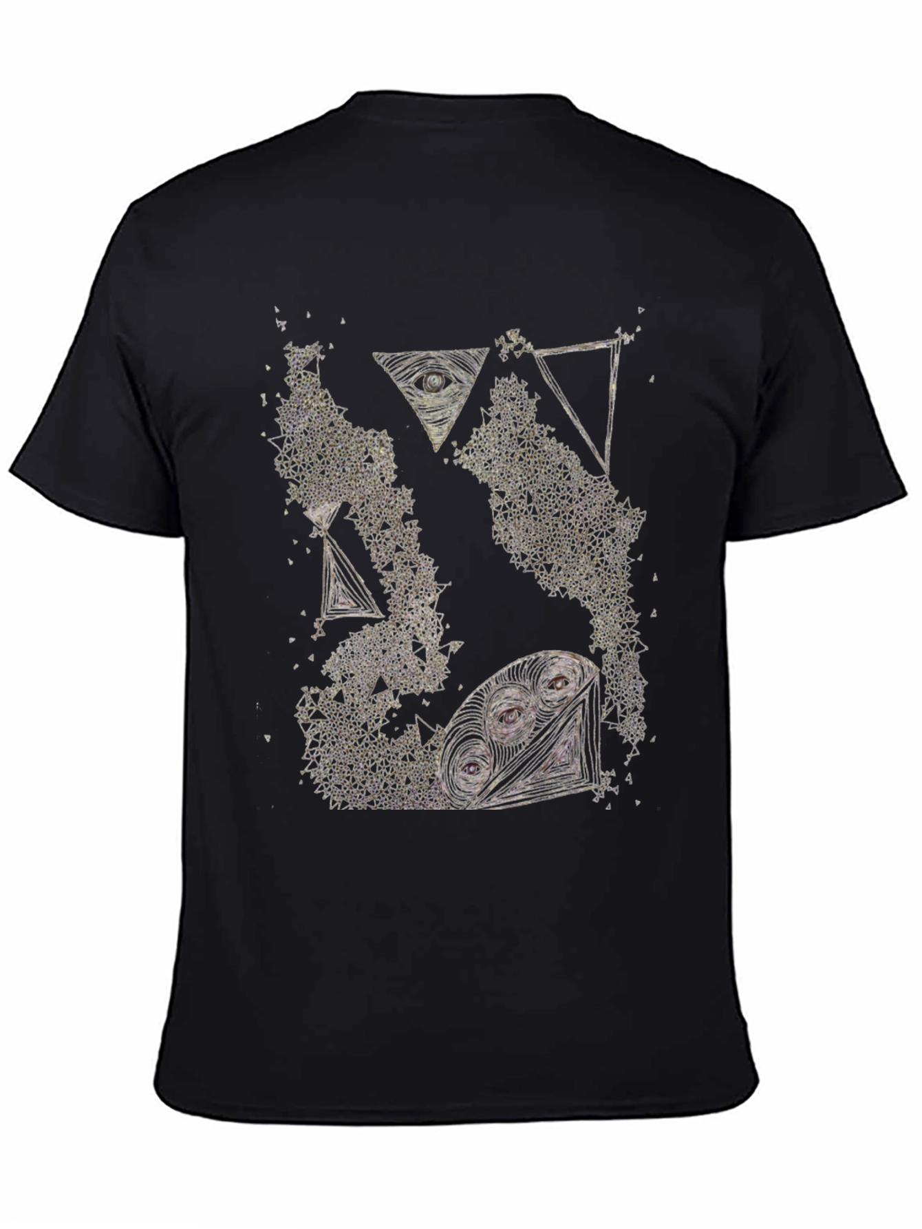 Abstract Graphic Tee - Black Cotton T-Shirt