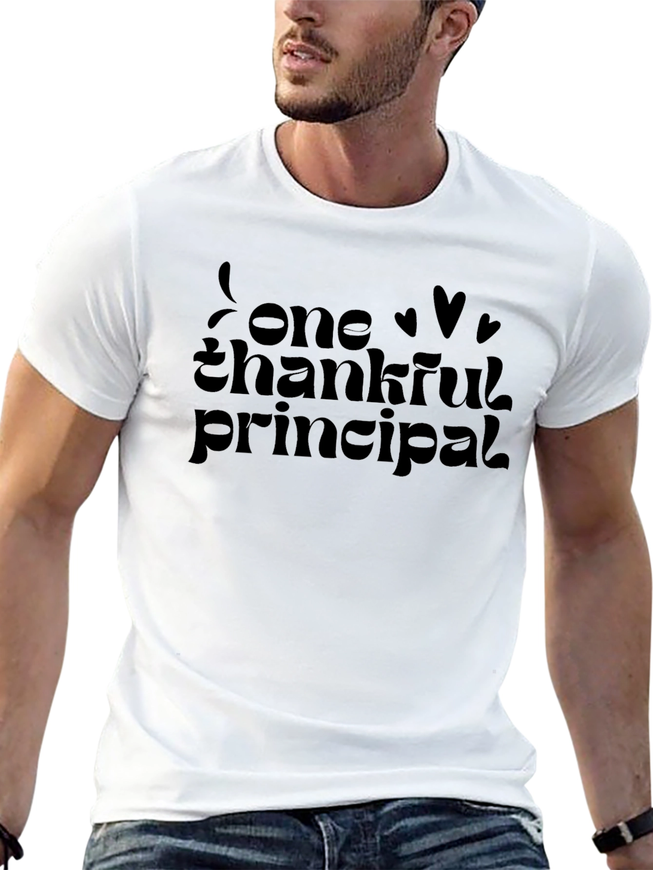 Thankful Principal T-Shirt - Black Crew Neck Tee