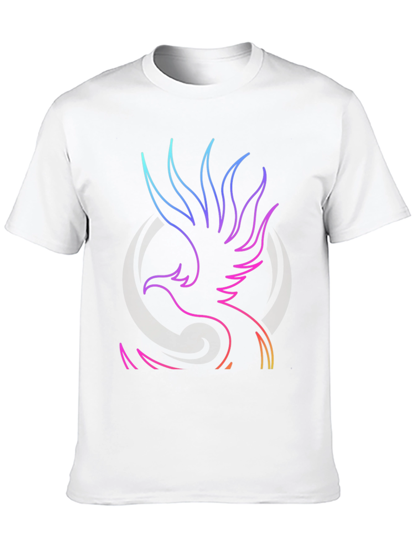 Neon Phoenix Graphic Black T-Shirt