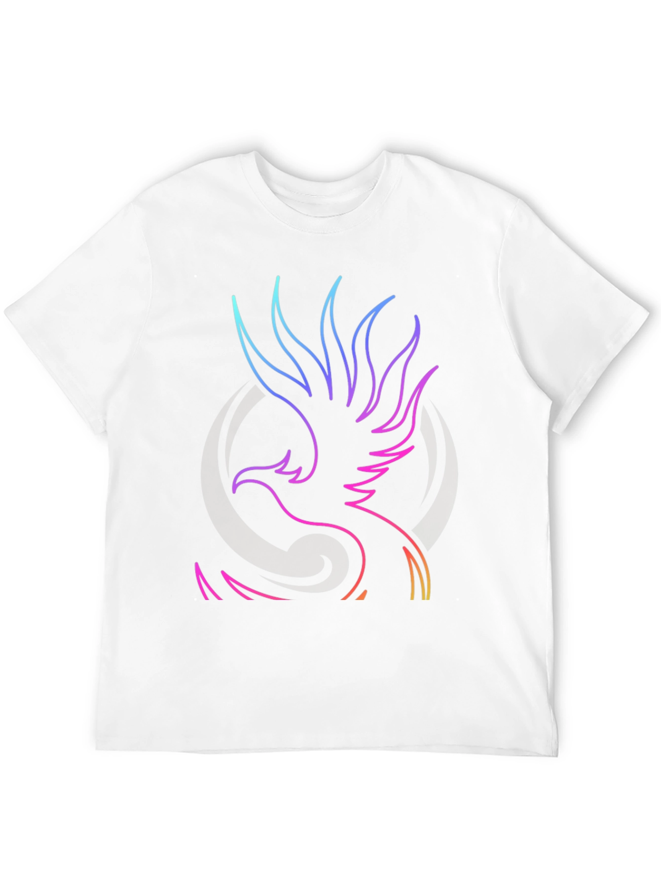 Neon Phoenix Graphic Black T-Shirt