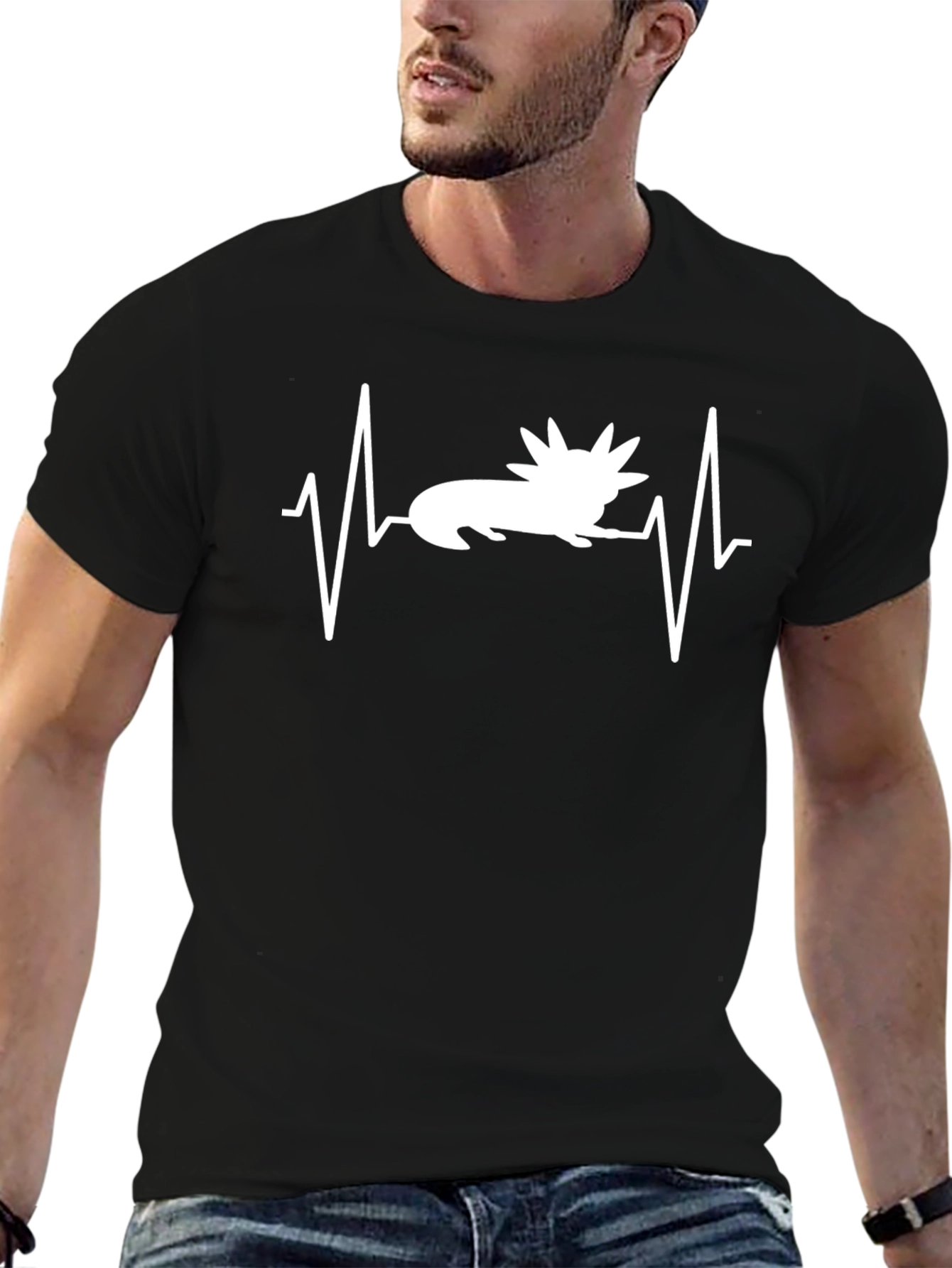 Axolotl Heartbeat T-Shirt - Black