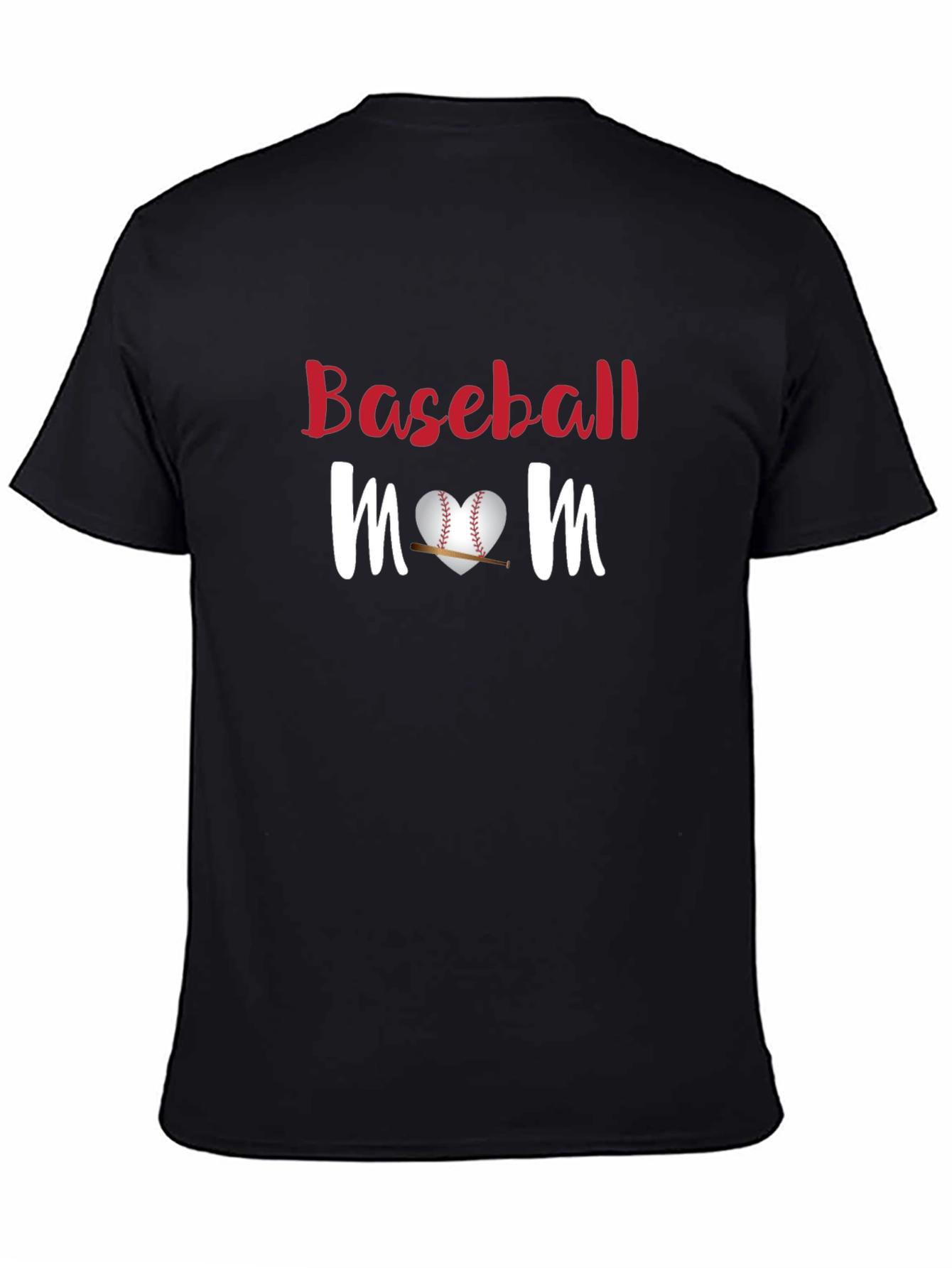 Baseball Mom Graphic T-Shirt - Black