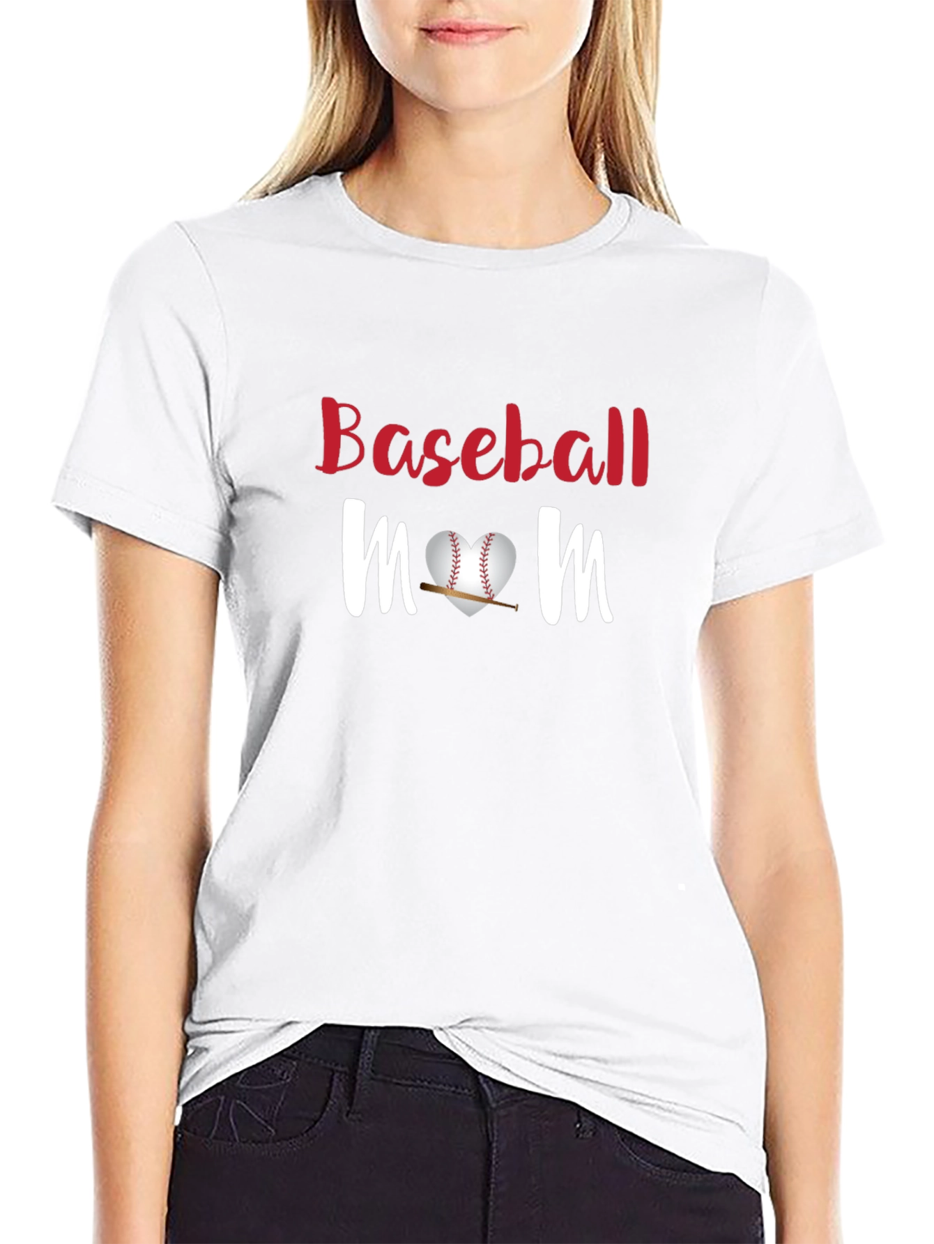 Baseball Mom Graphic T-Shirt - Black
