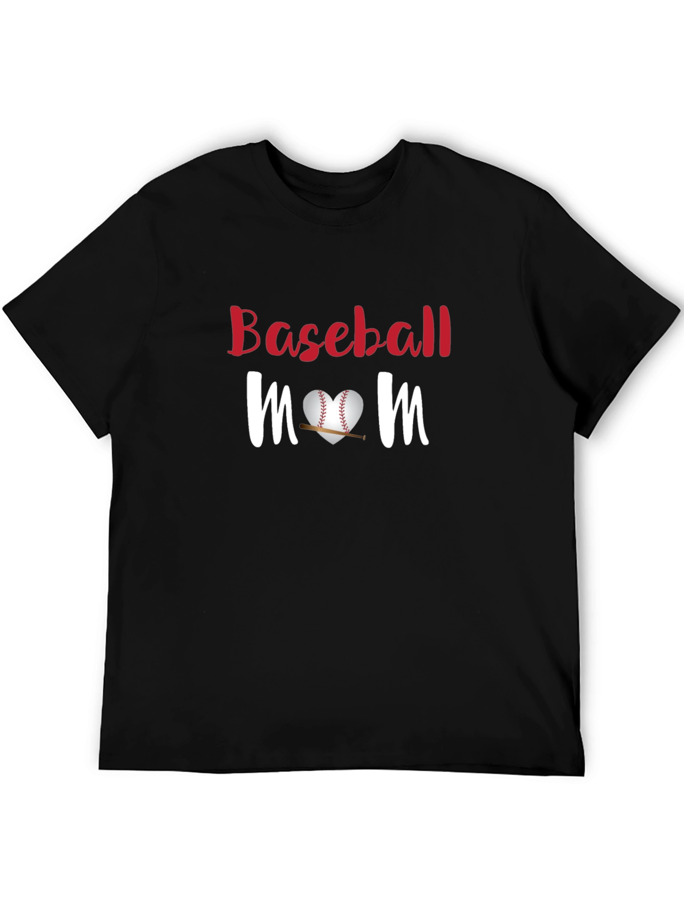 Baseball Mom Graphic T-Shirt - Black