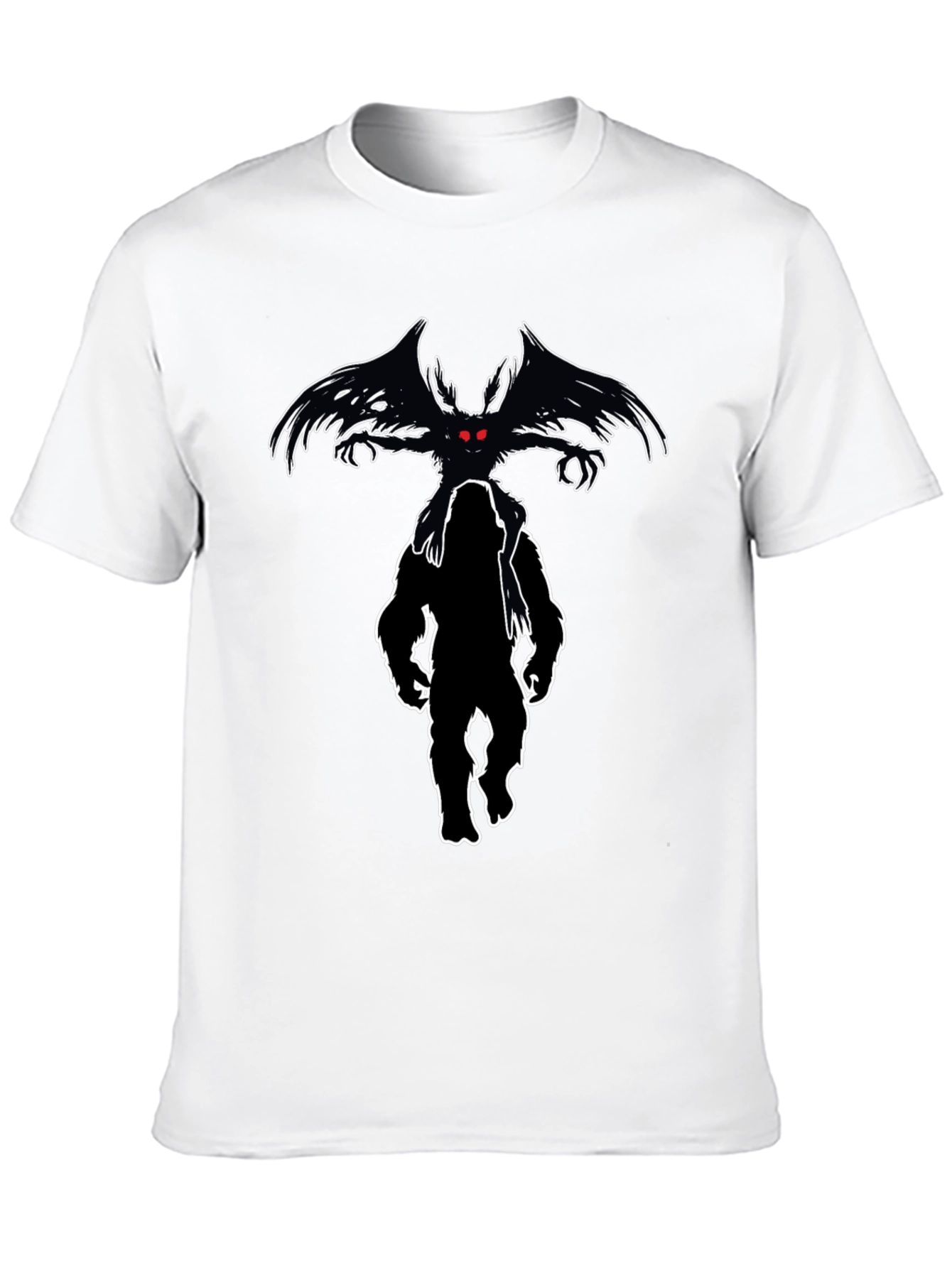 Cryptid Tee: Mothman & Bigfoot Graphic Print