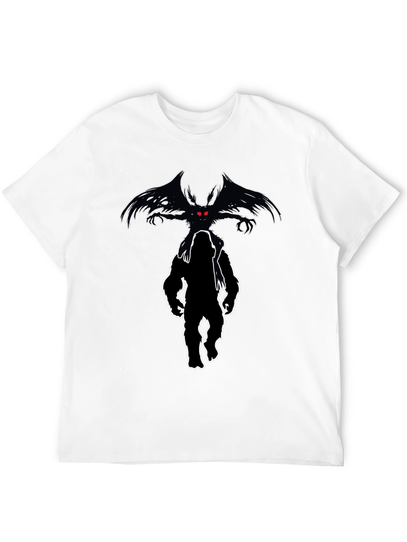 Cryptid Tee: Mothman & Bigfoot Graphic Print