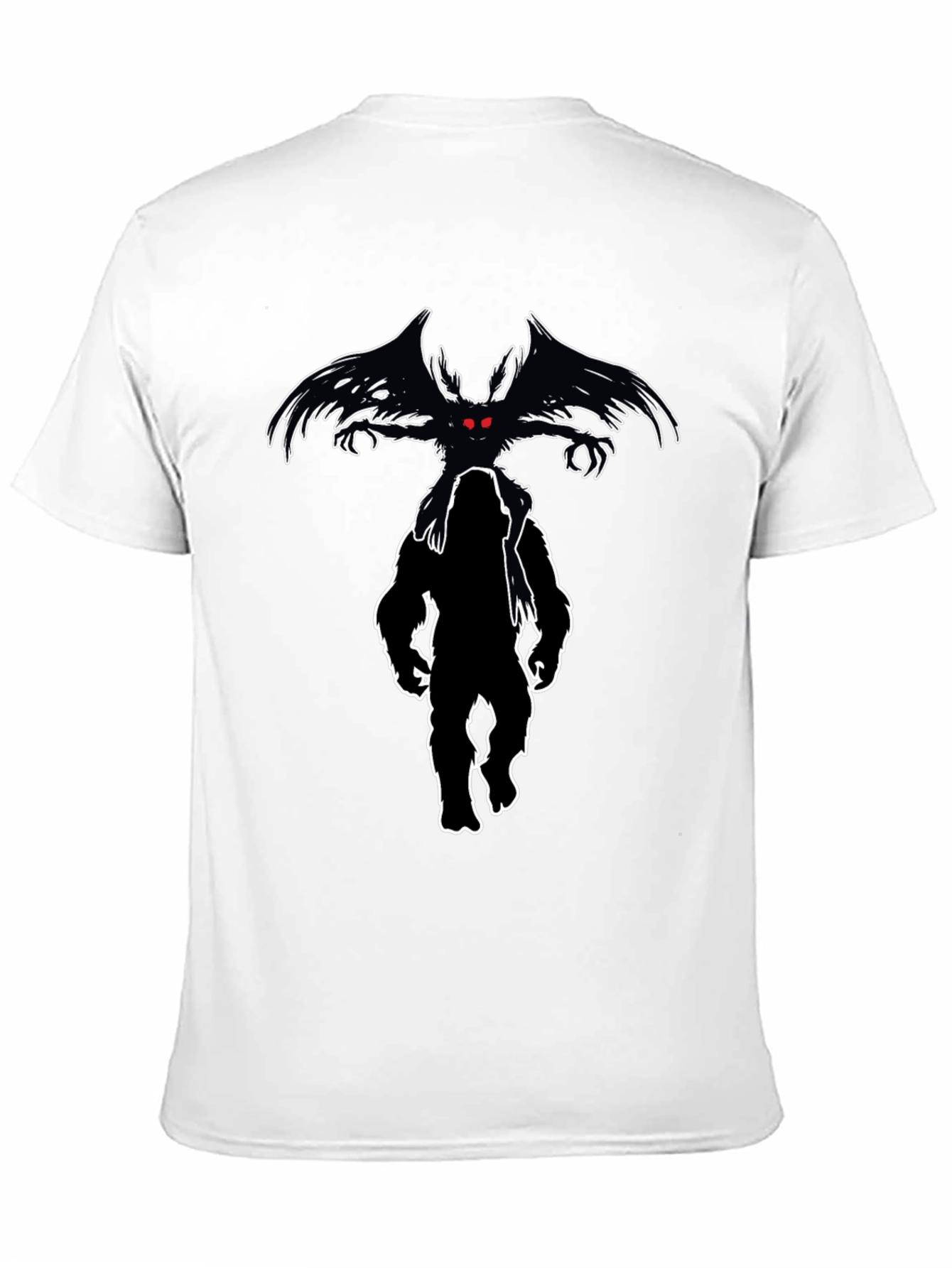 Cryptid Tee: Mothman & Bigfoot Graphic Print