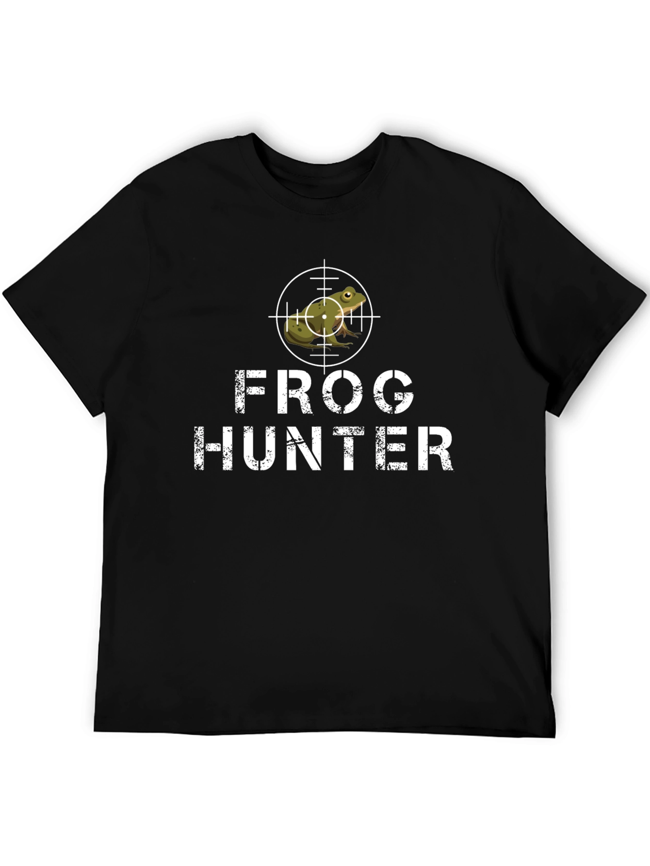 Frog Hunter Graphic Tee - Black Cotton T-Shirt