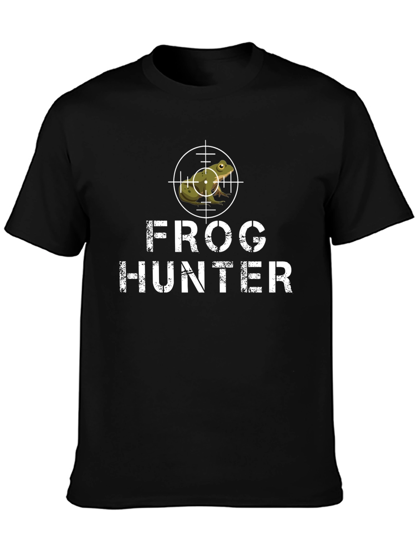 Frog Hunter Graphic Tee - Black Cotton T-Shirt