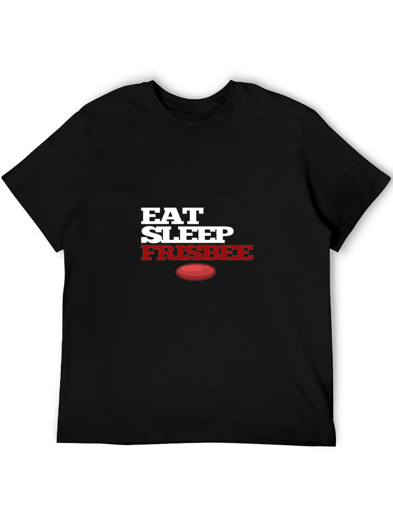 Eat Sleep Frisbee T-Shirt - Black Graphic Tee
