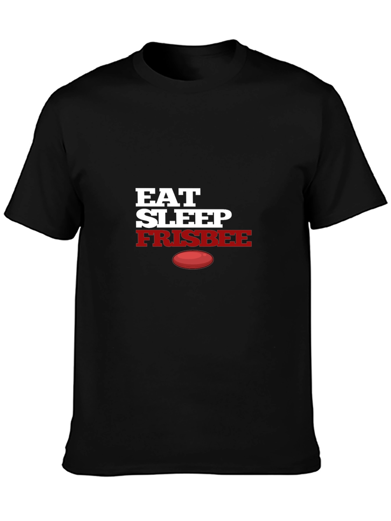 Eat Sleep Frisbee T-Shirt - Black Graphic Tee