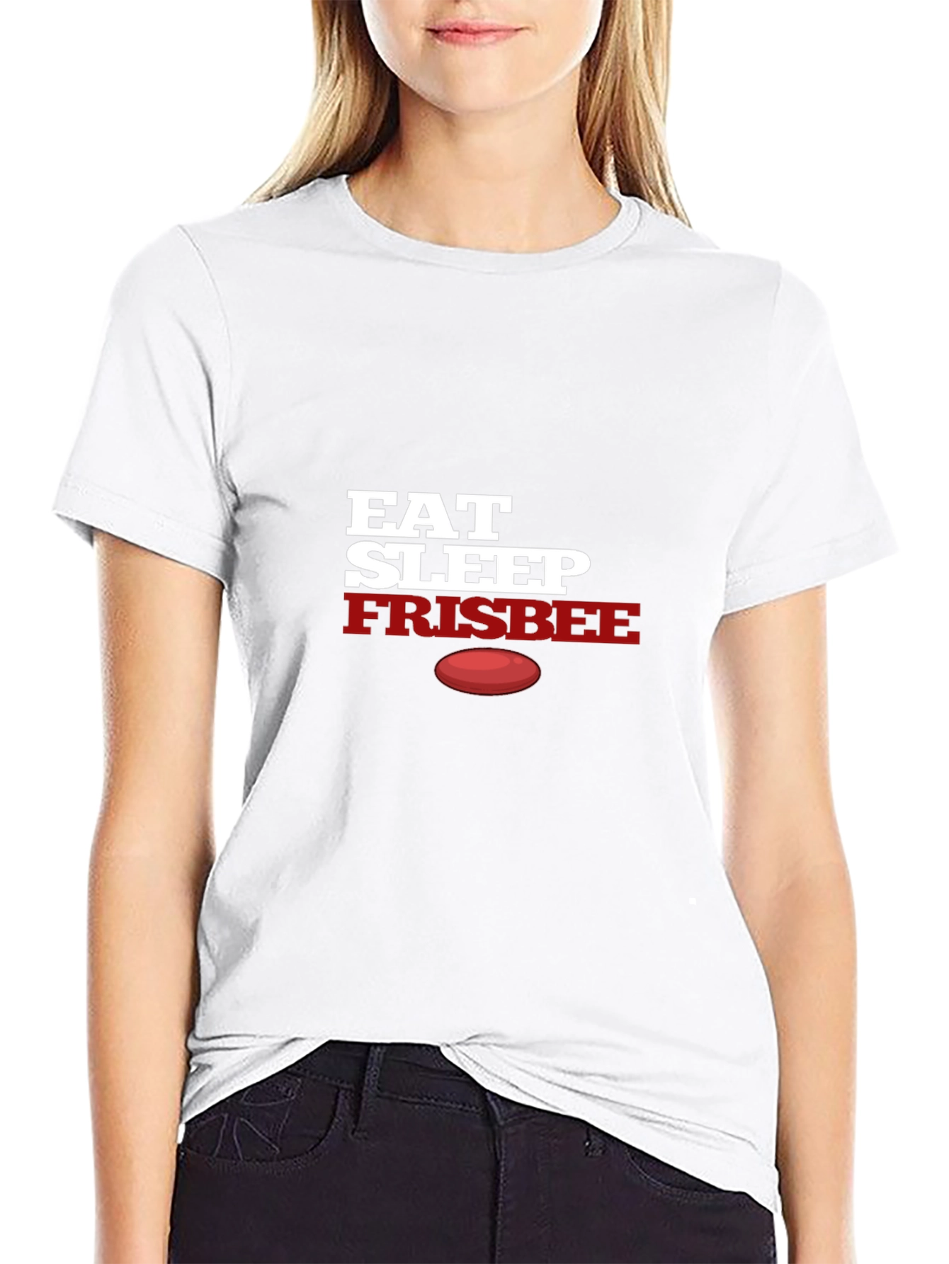 Eat Sleep Frisbee T-Shirt - Black Graphic Tee