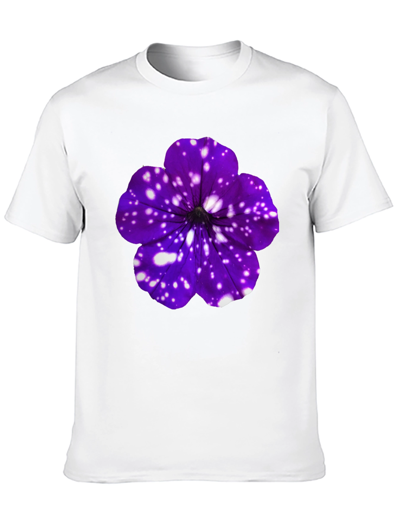 Galaxy Petunia Flower T-Shirt - Unique Floral Design