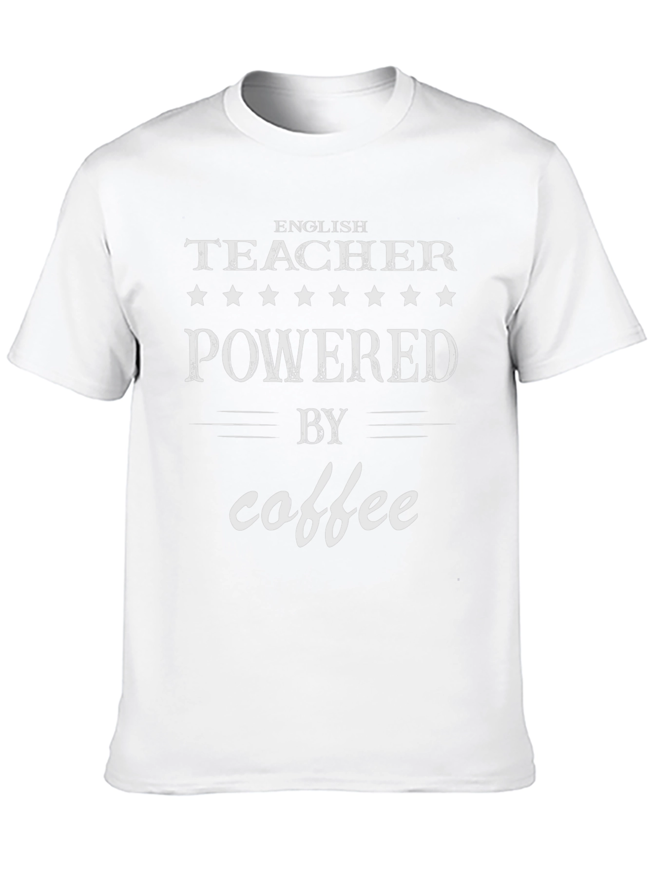 English Teacher Powered by Coffee Black T-Shirt