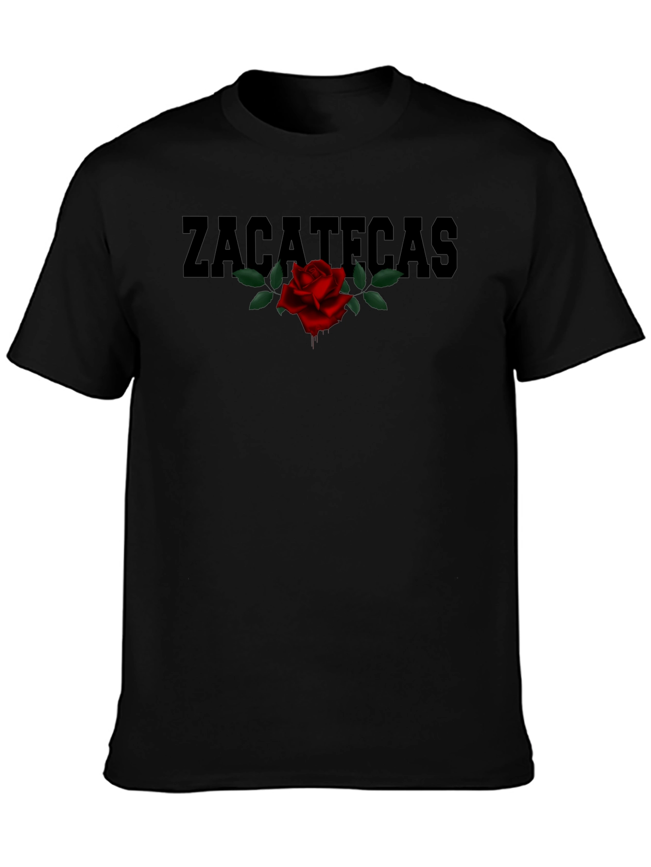 Zacatecas Rose Graphic T-Shirt - Classic Black Tee
