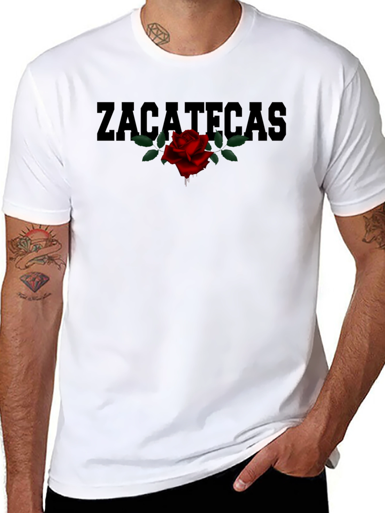 Zacatecas Rose Graphic T-Shirt - Classic Black Tee