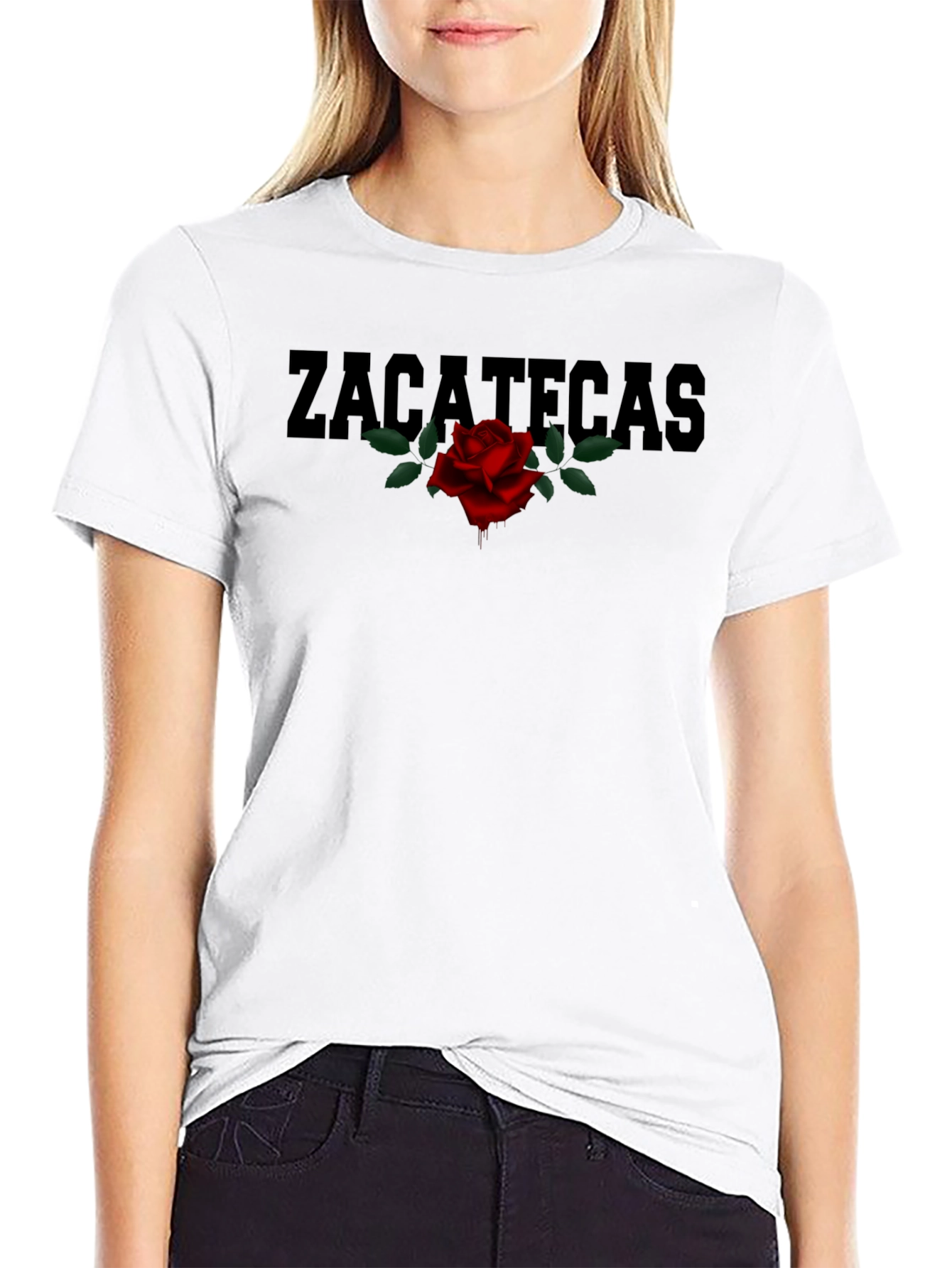 Zacatecas Rose Graphic T-Shirt - Classic Black Tee