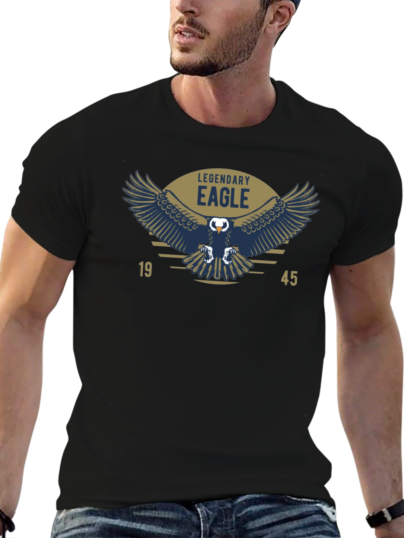 Legendary Eagle 1945 Black Graphic Tee