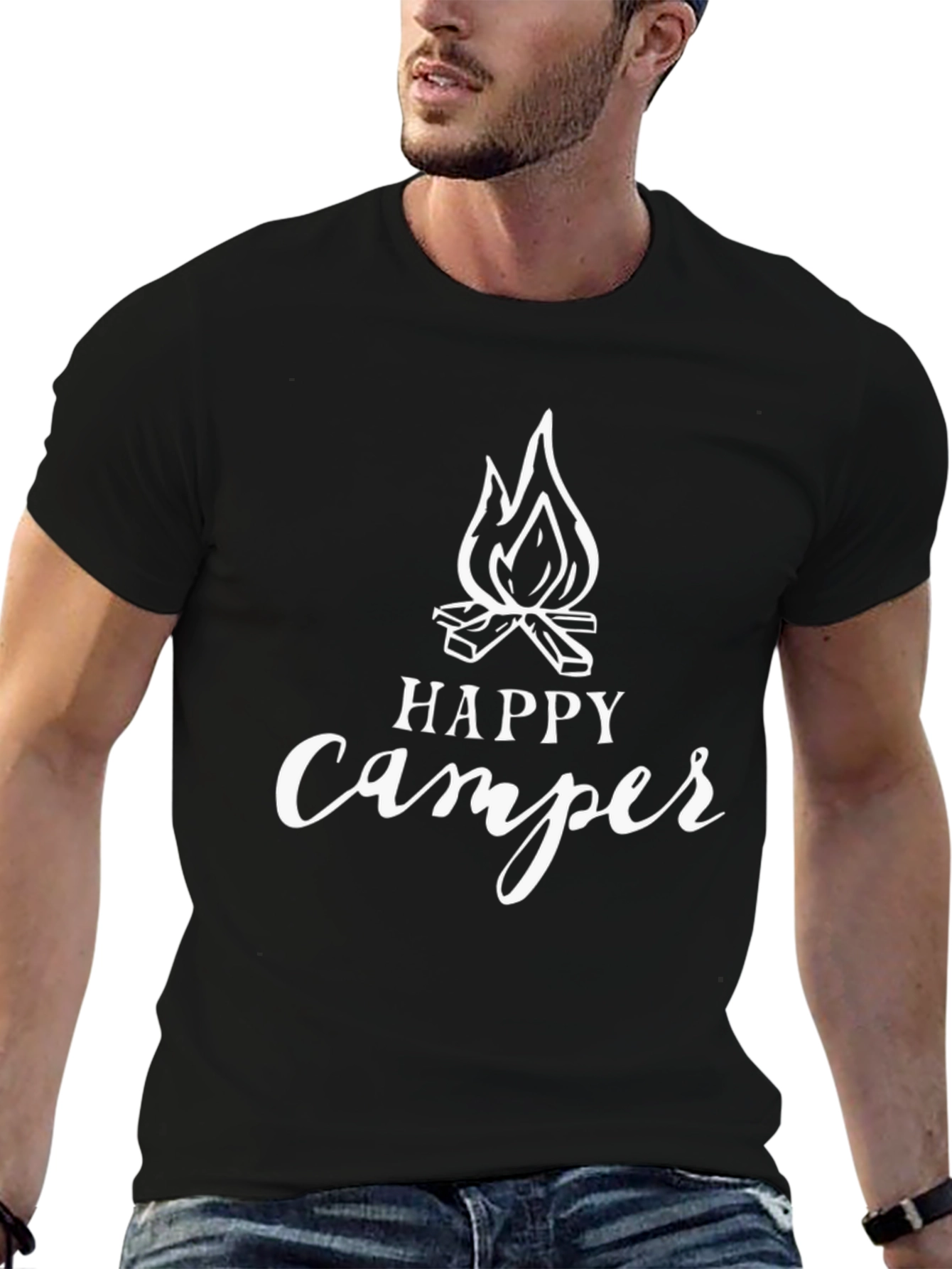 Happy Camper Graphic Tee - Black