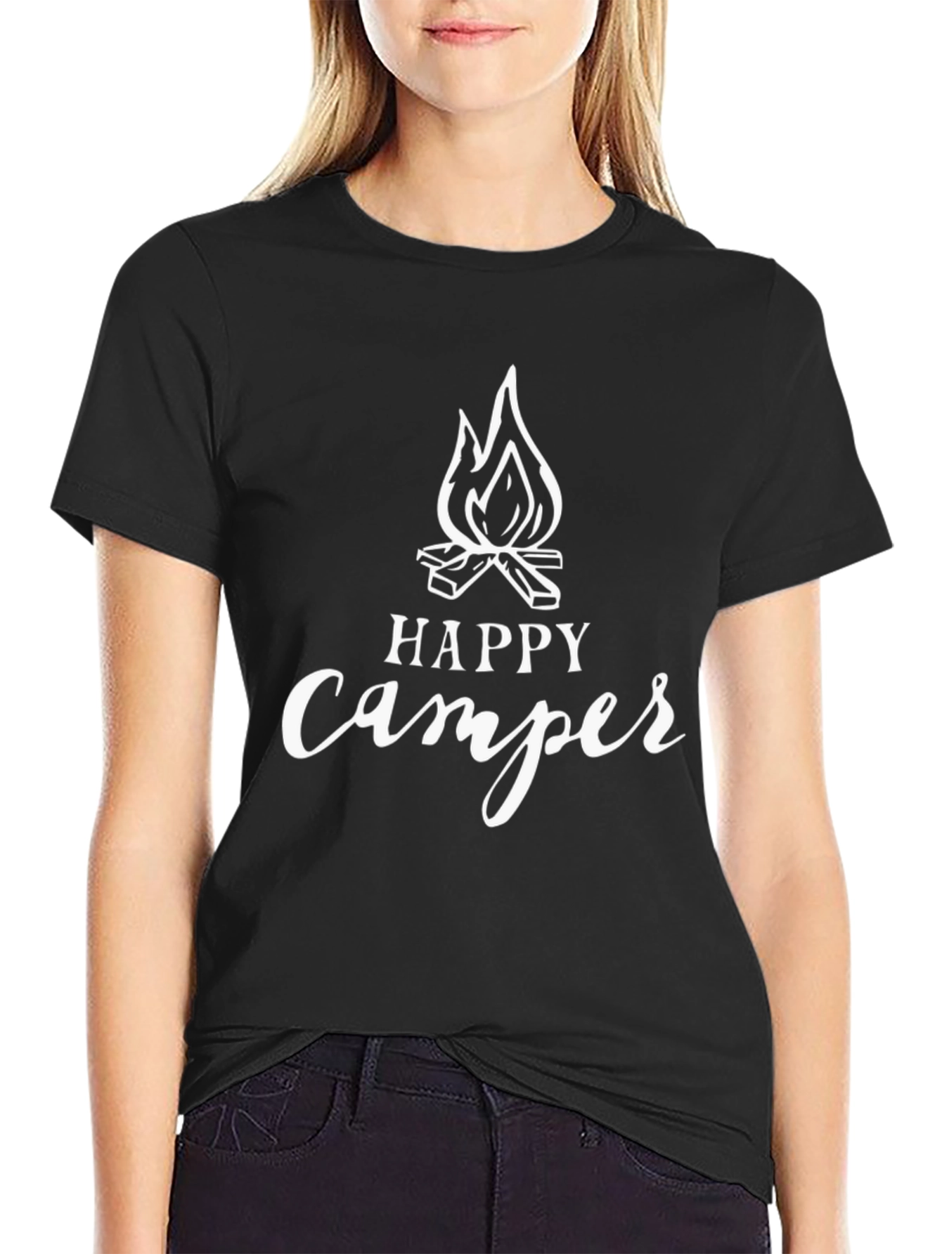 Happy Camper Graphic Tee - Black