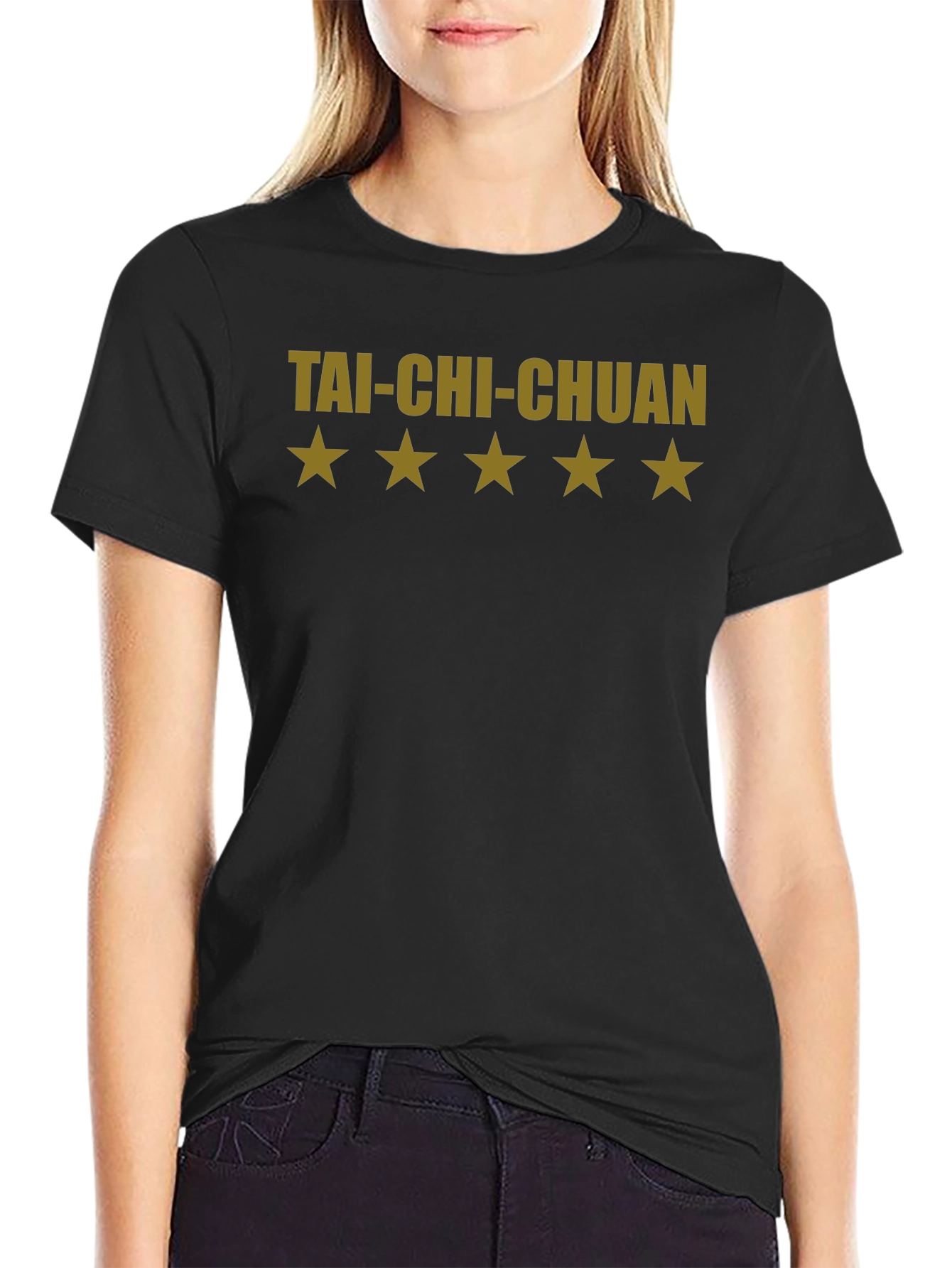 Tai-Chi-Chuan Star Design Black T-Shirt
