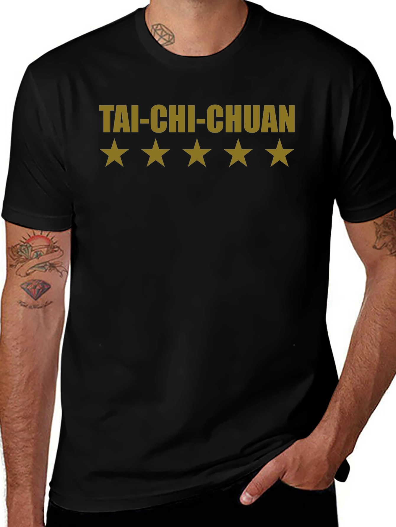 Tai-Chi-Chuan Star Design Black T-Shirt