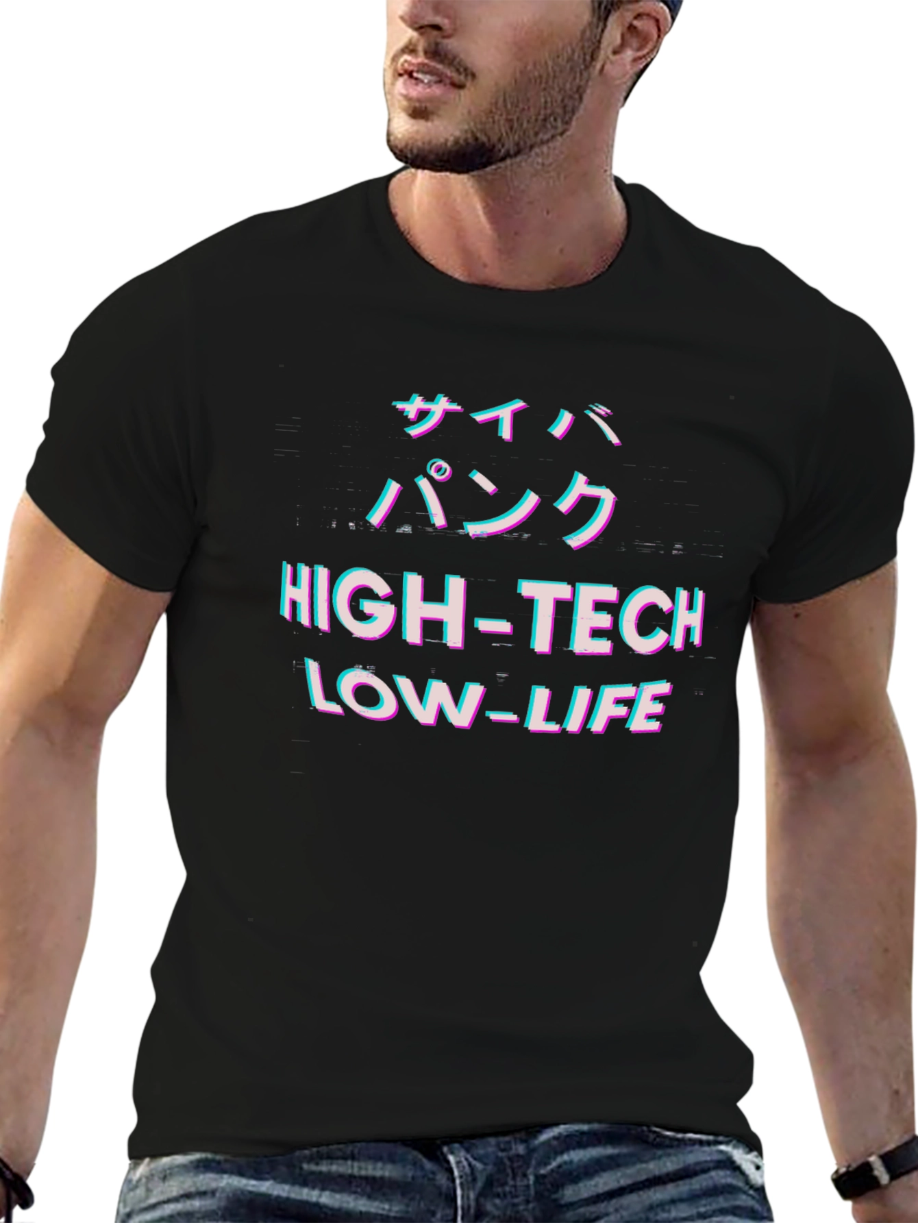 Cyberpunk High-Tech Low-Life Black T-Shirt